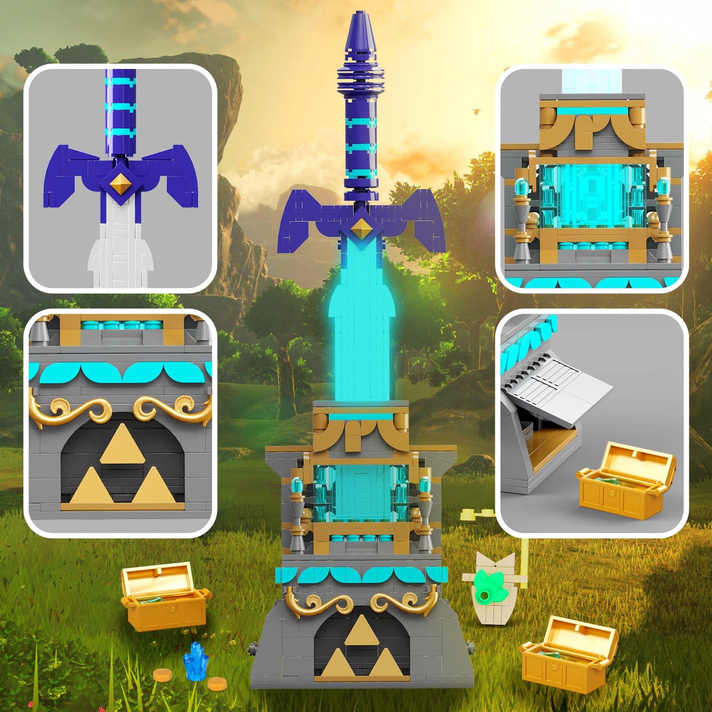 TOY PLAYER BOTW Master Sword Glowing Building Block Set – 498 PCS