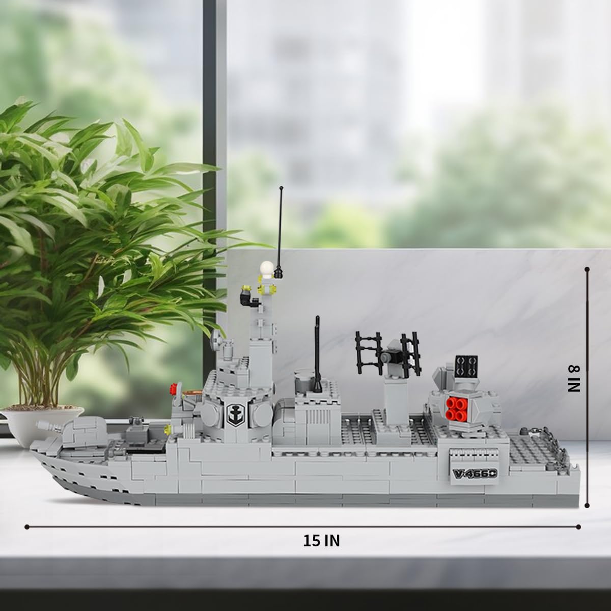TOY PLAYER Navy Destroyer Building Set – 528pcs Battleship Toy Compatible with LEGO for Boys 8-14 & Adults
