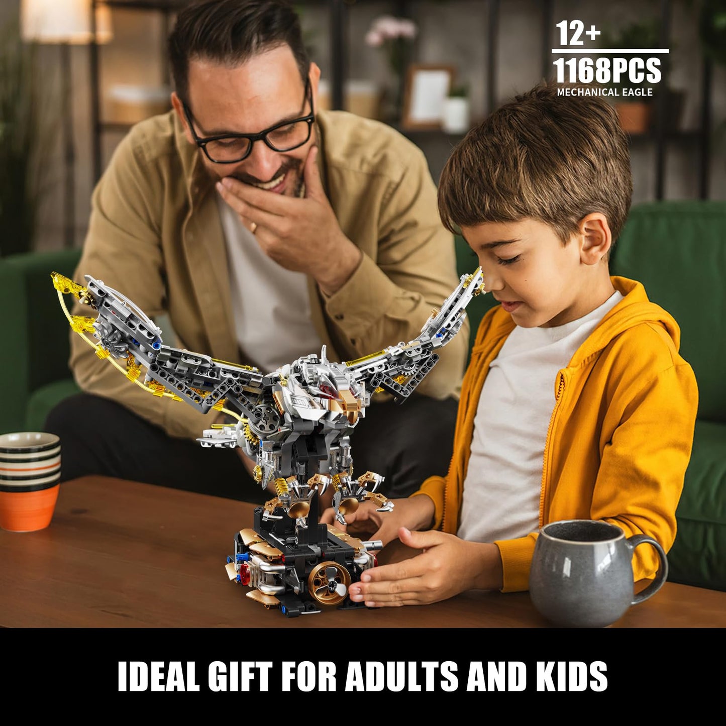TOY PLAYER Ideas Mechanical Eagle Building Set with Light – LEGO Animal Compatible, 1168 PCS, STEM Gift for Teens & Adults