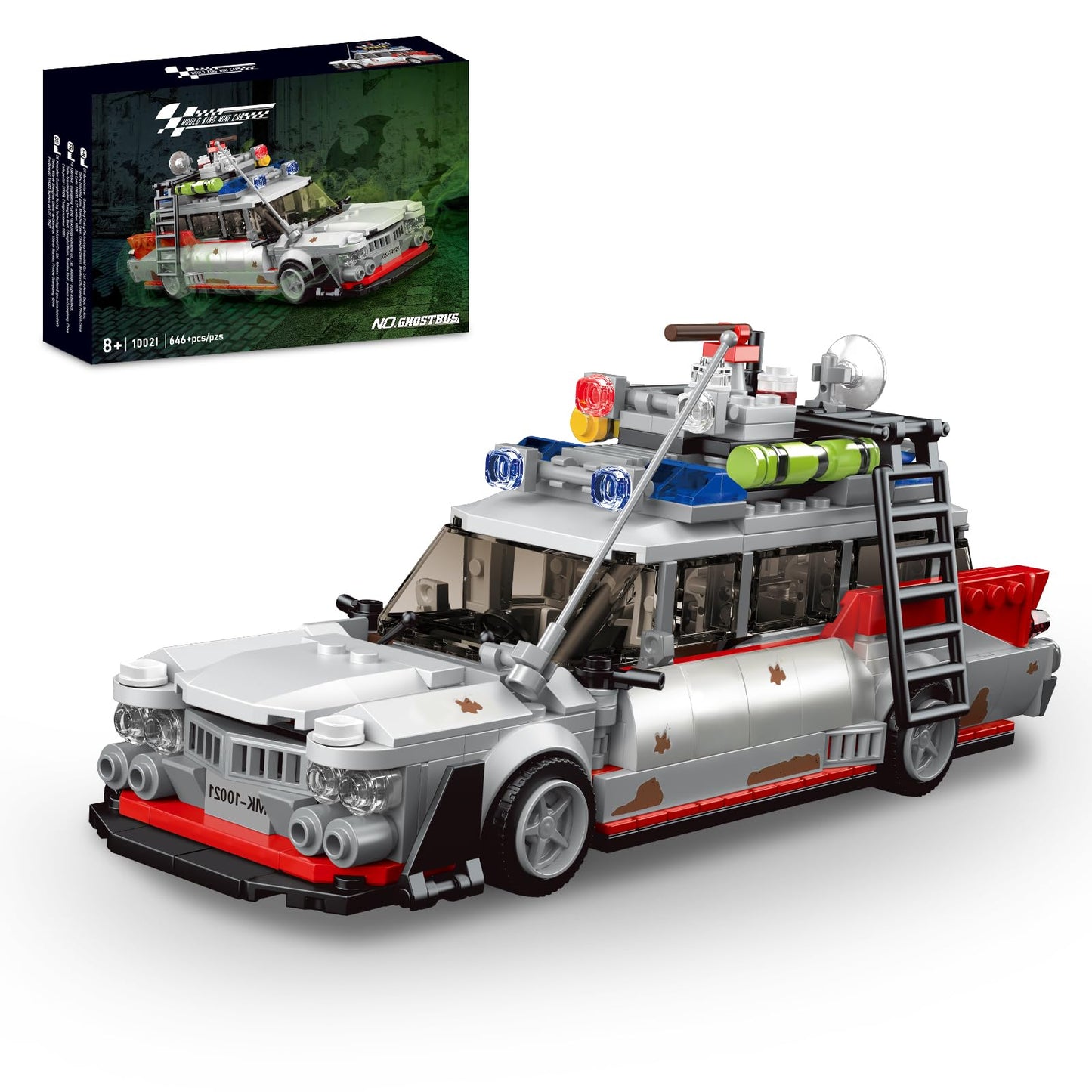 TOY PLAYER Ghost Car ECTO-1 Building Kit – 646 Pieces for Adults & Kids 8+ | Compatible with LEGO Speed