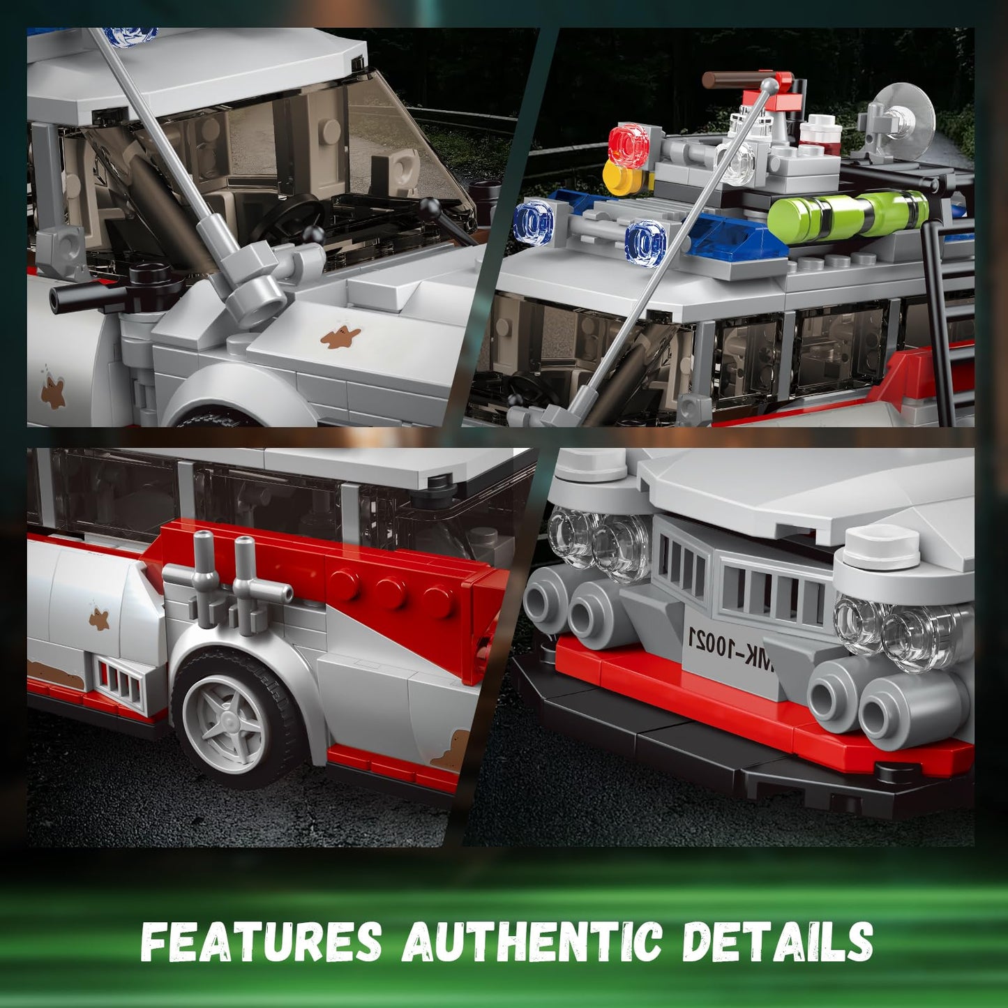 TOY PLAYER Ghost Car ECTO-1 Building Kit – 646 Pieces for Adults & Kids 8+ | Compatible with LEGO Speed