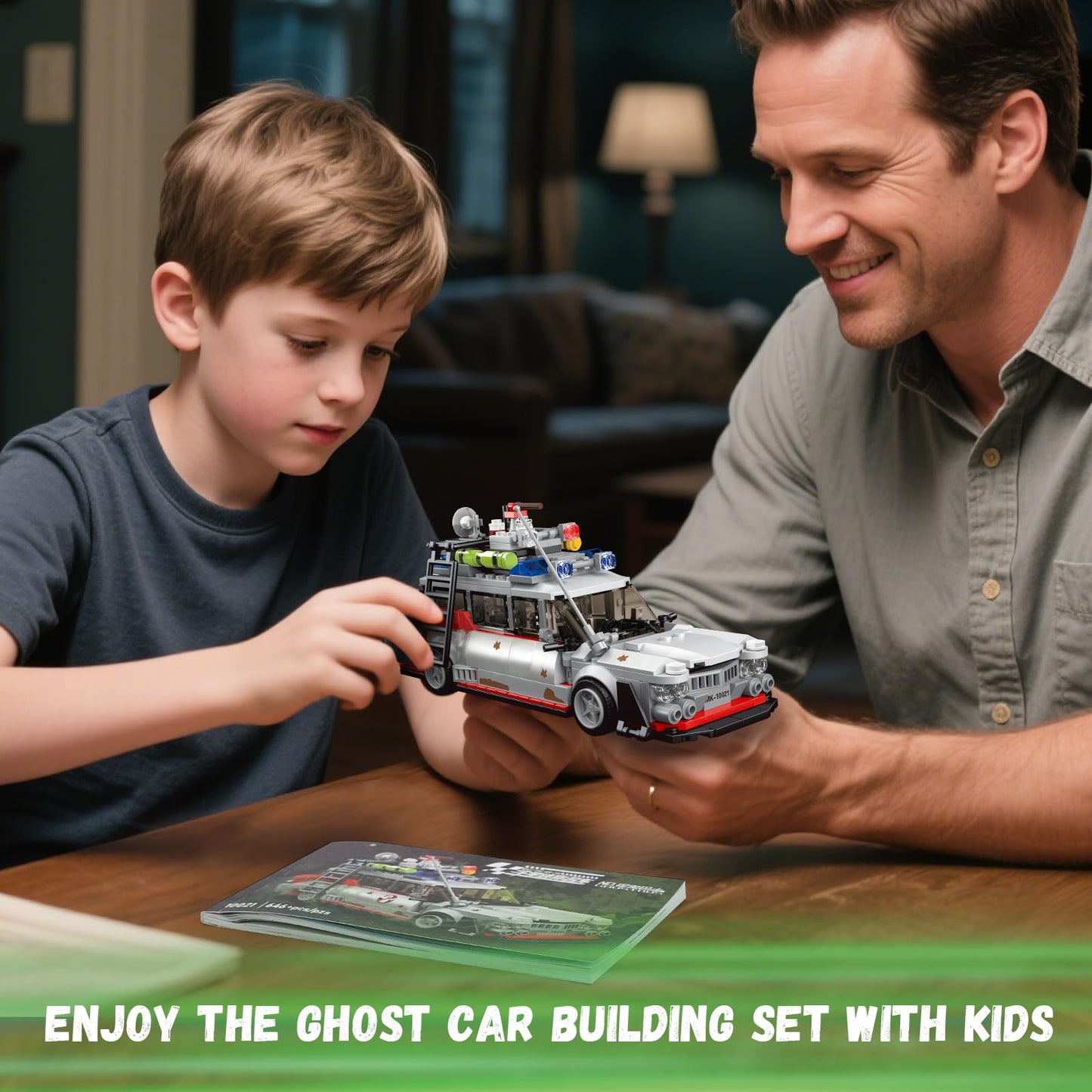 TOY PLAYER Ghost Car ECTO-1 Building Kit – 646 Pieces for Adults & Kids 8+ | Compatible with LEGO Speed