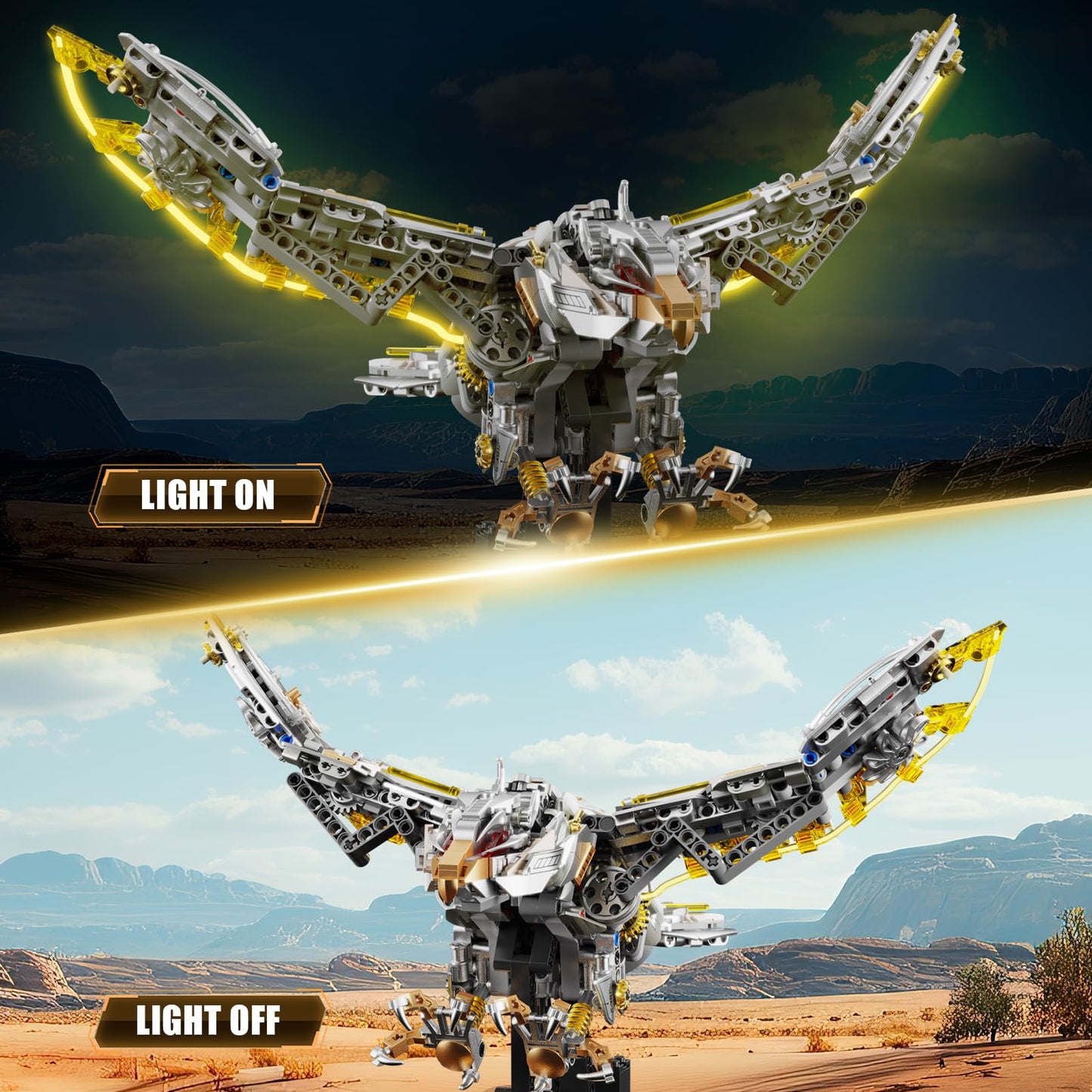 TOY PLAYER Ideas Mechanical Eagle Building Set with Light – LEGO Animal Compatible, 1168 PCS, STEM Gift for Teens & Adults