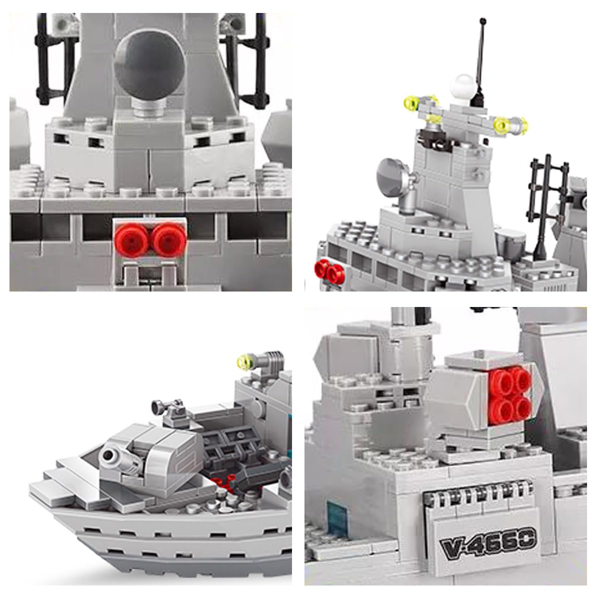 TOY PLAYER Navy Destroyer Building Set – 528pcs Battleship Toy Compatible with LEGO for Boys 8-14 & Adults