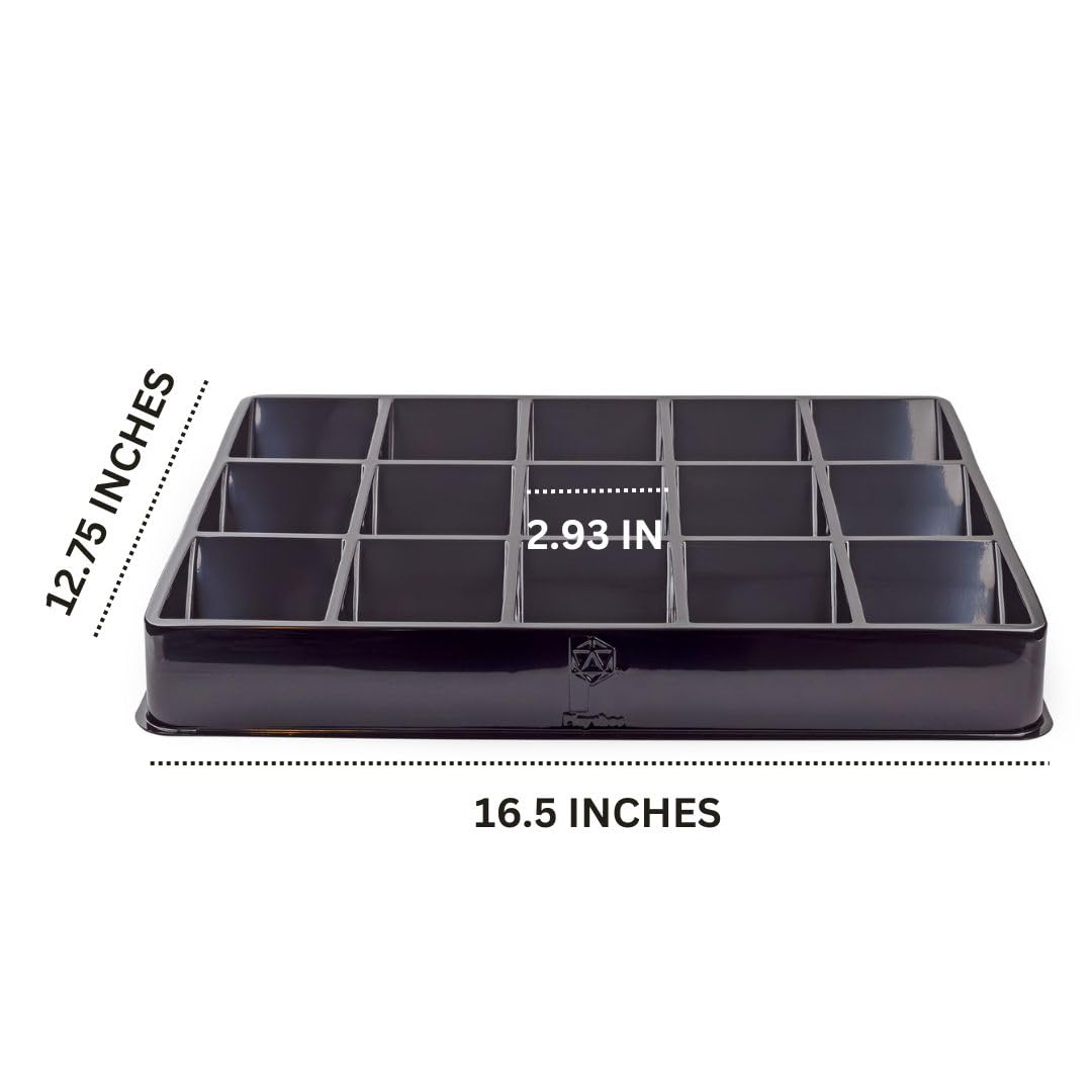 Toy Vault Trading Card Sorting Trays & Dealer Trays – 3-Pack, 15-Slot (Large Black Organizer)