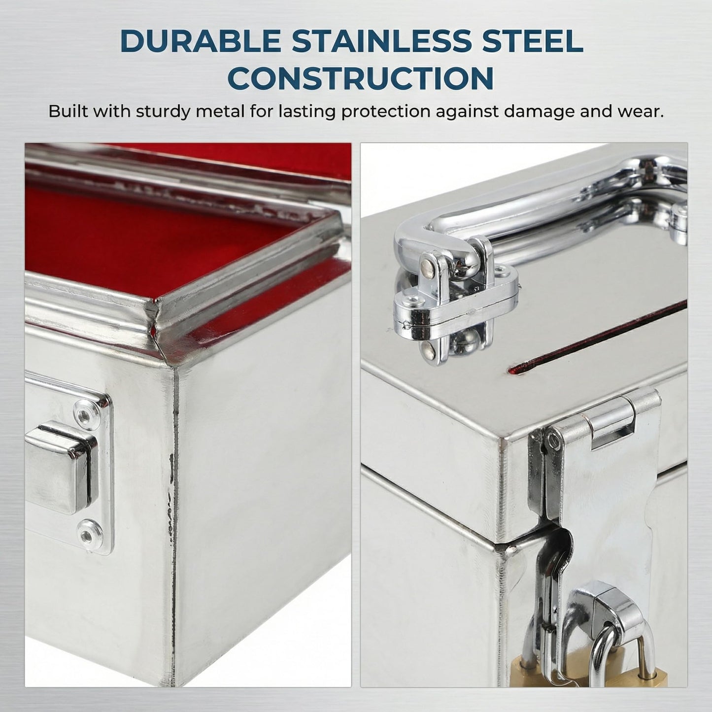 TOYANDONA Piggy Bank for Adults – Stainless Steel Money Saving Box with Combination Lock