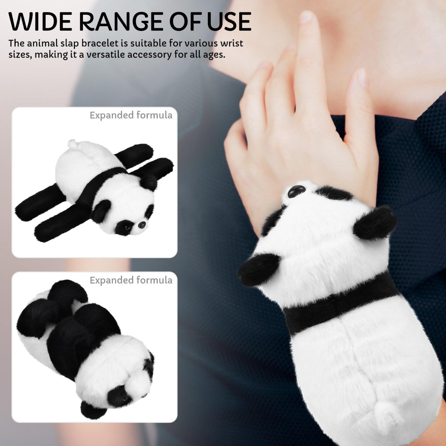 TOYANDONA Panda Slap Bracelet – Plush Hugger Wristband for Kids