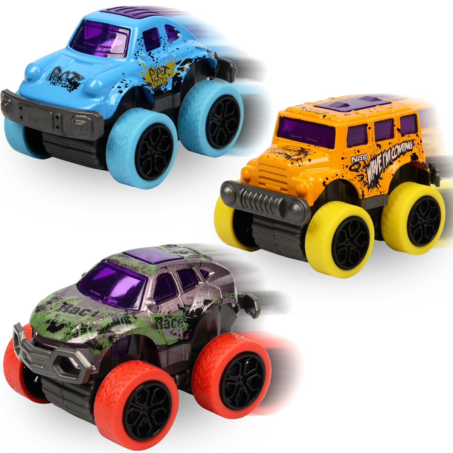 Toyard Monster Truck Christmas Stocking Stuffers – 12 Pull-Back Trucks for Kids 3-6