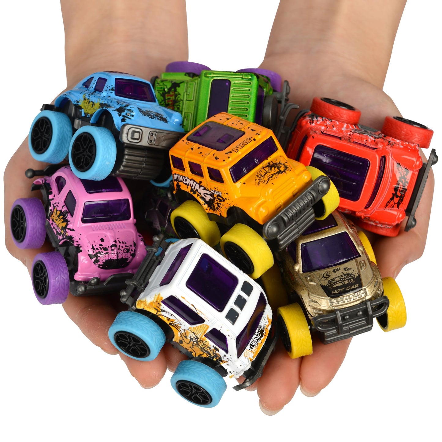 Toyard Monster Truck Christmas Stocking Stuffers – 12 Pull-Back Trucks for Kids 3-6