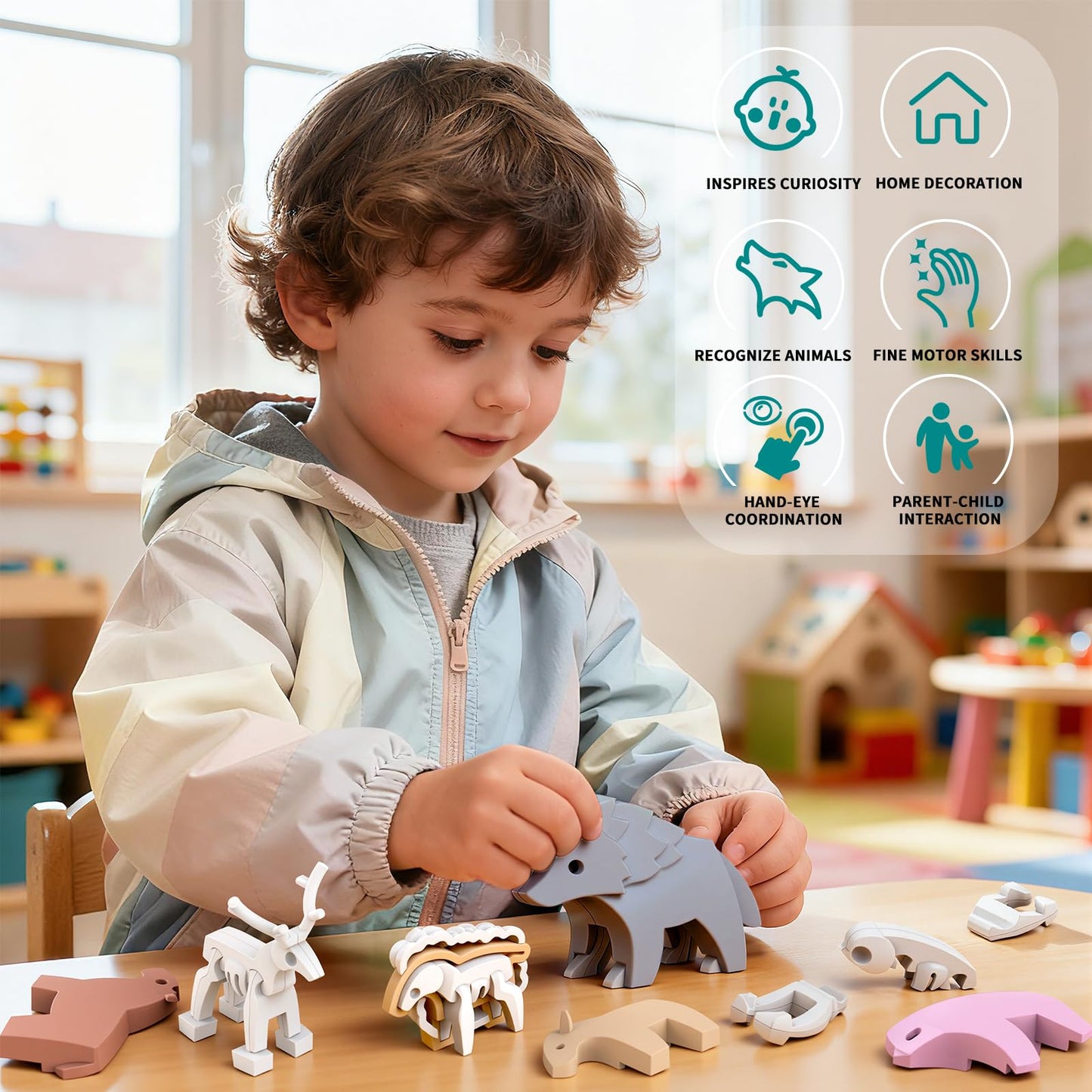 Toycost Magnetic Animal Building Toys – STEM 3D Puzzle Animals for Kids 3-8