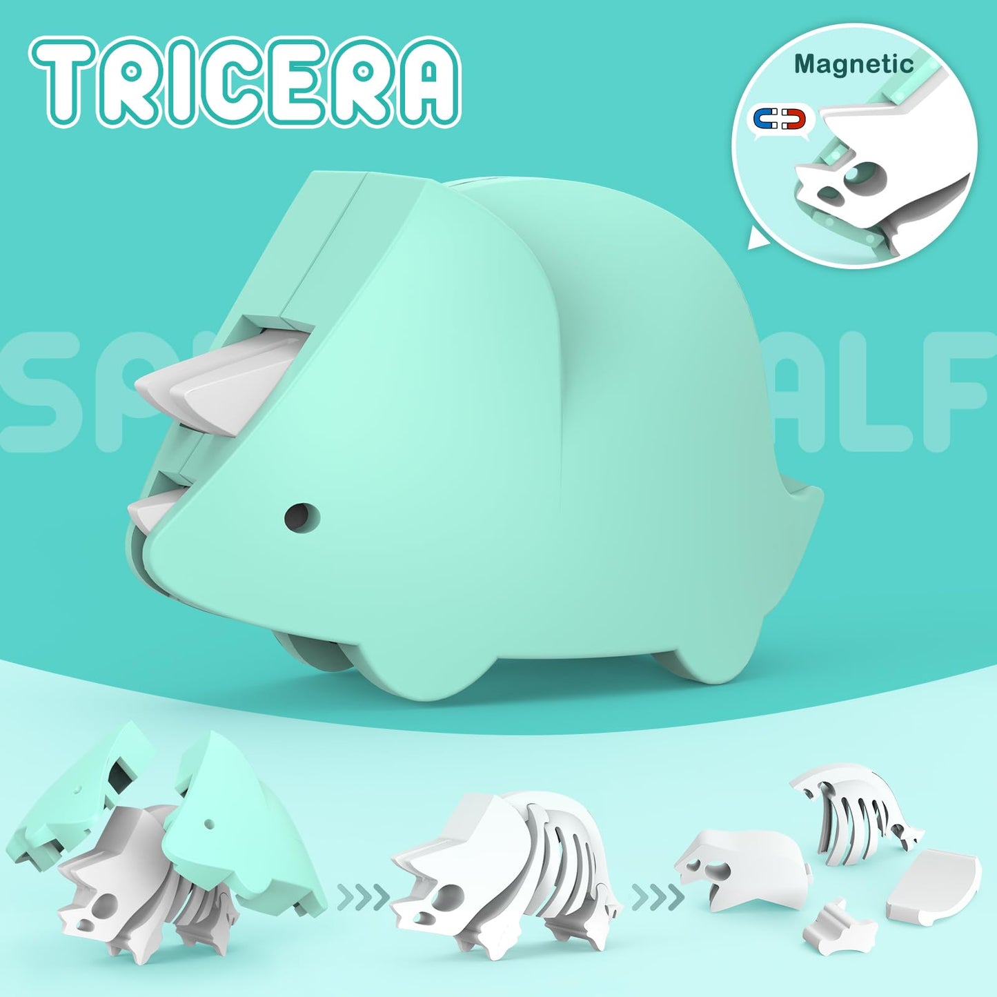 Toycost Magnetic Animal Building Toys – STEM 3D Puzzle for Toddlers (Lion, Elephant, Crocodile, Gnu)