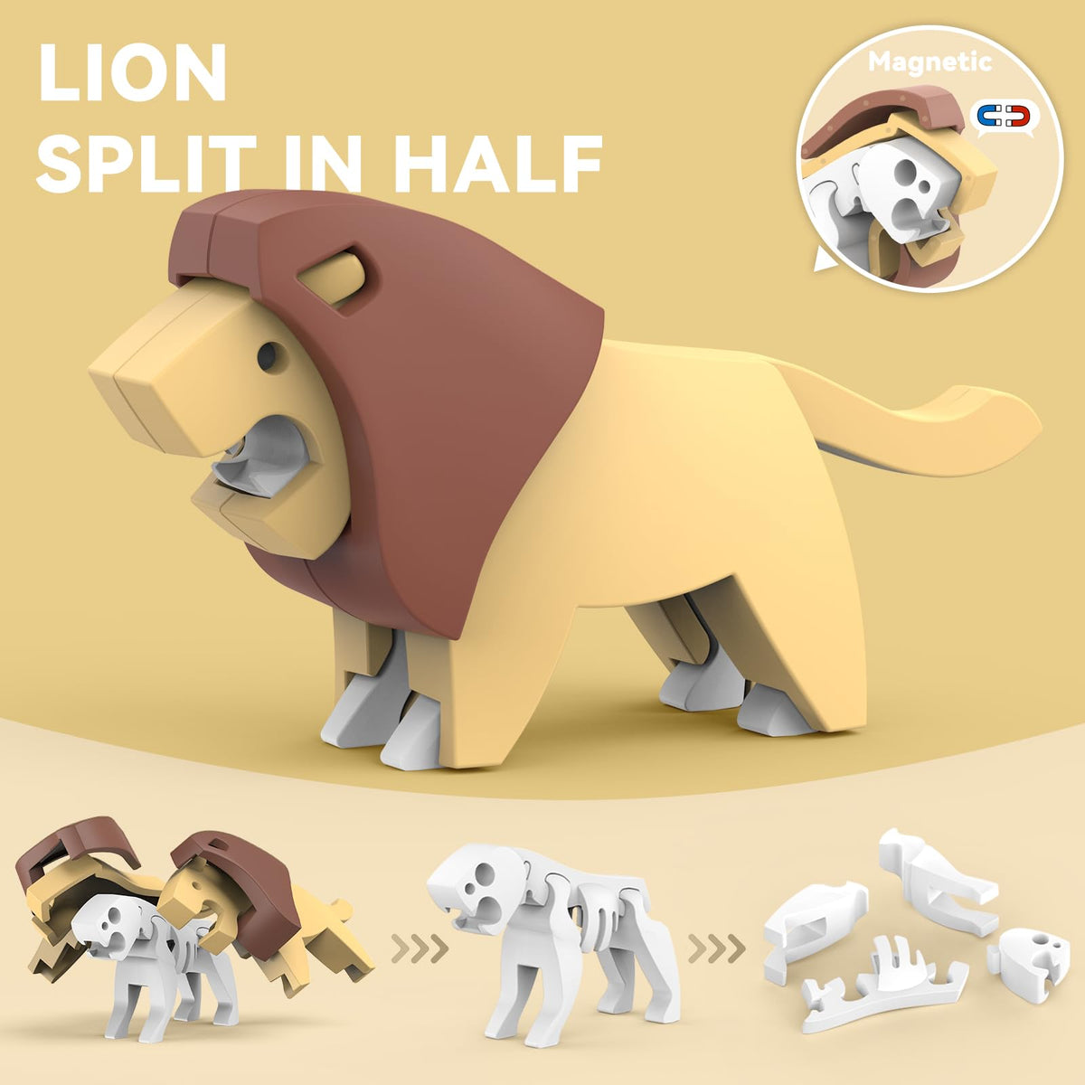 Toycost Magnetic Animal Building Toys – STEM 3D Puzzle Animals for Kids 3-7
