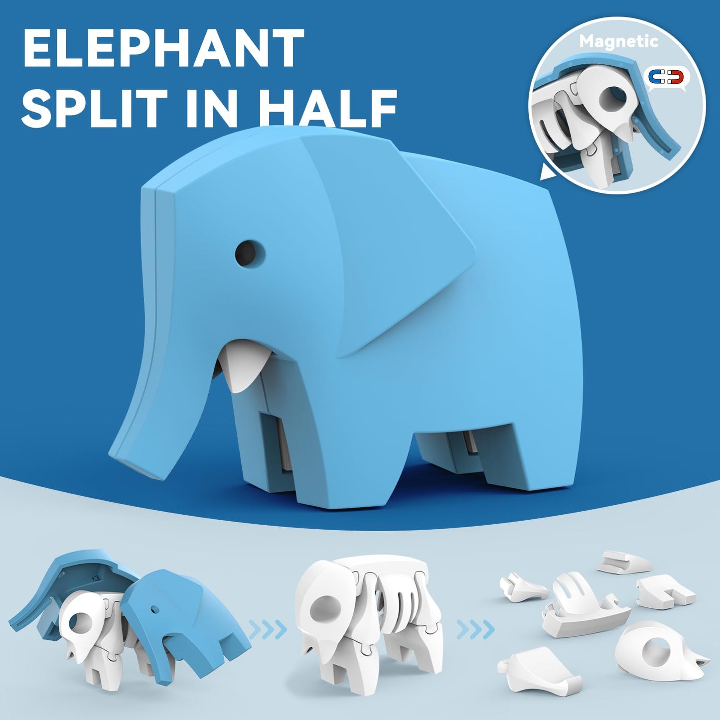 Toycost Magnetic Animal Building Toys – STEM 3D Puzzle Animals for Kids 3-7