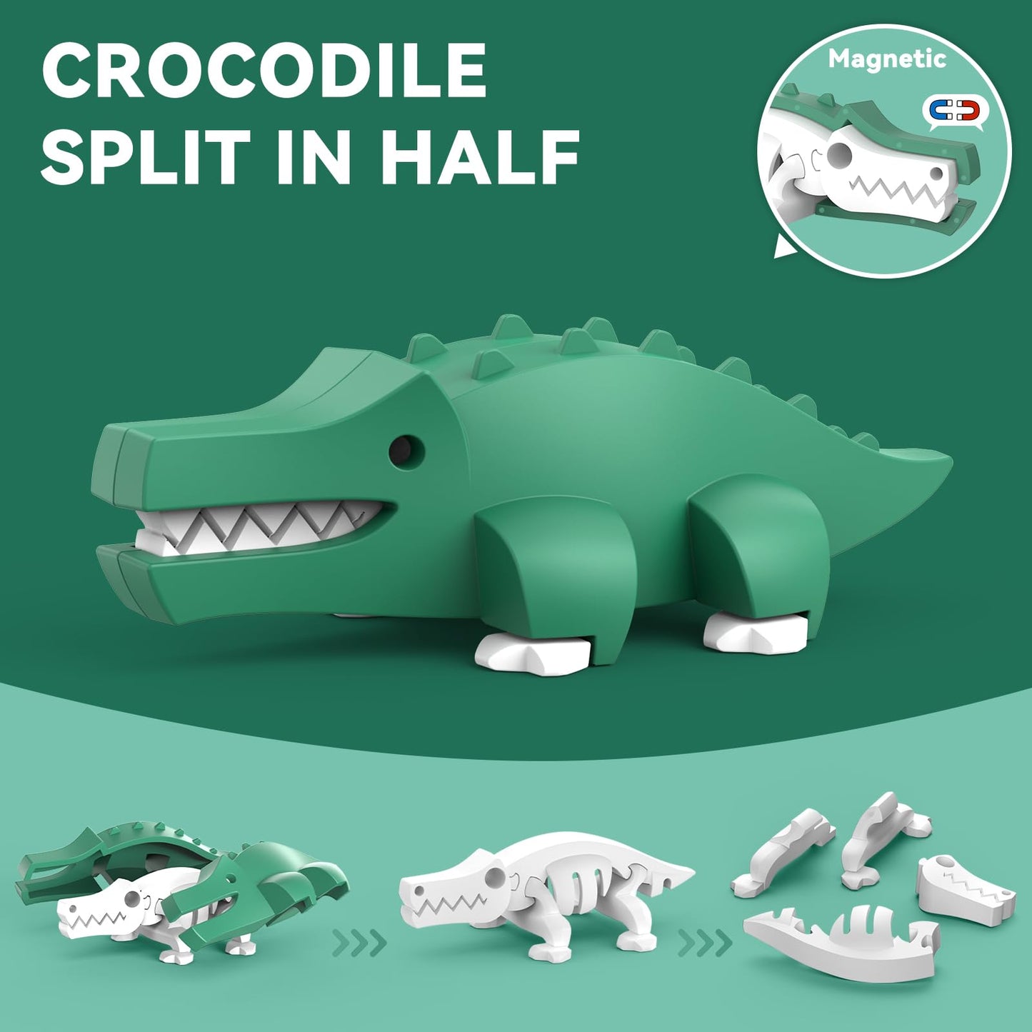 Toycost Magnetic Animal Building Toys – STEM 3D Puzzle Animals for Kids 3-7