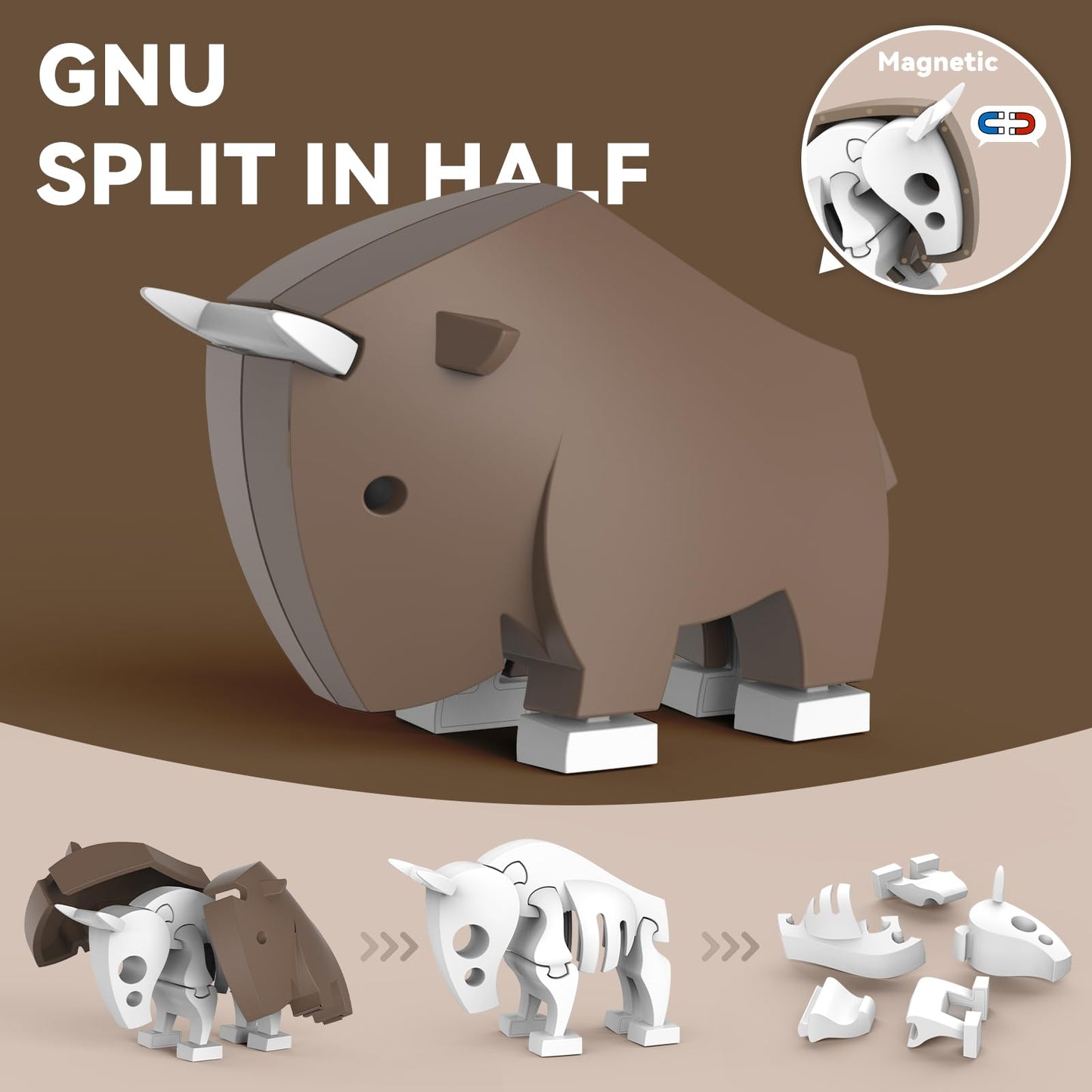 Toycost Magnetic Animal Building Toys – STEM 3D Puzzle Animals for Kids 3-7