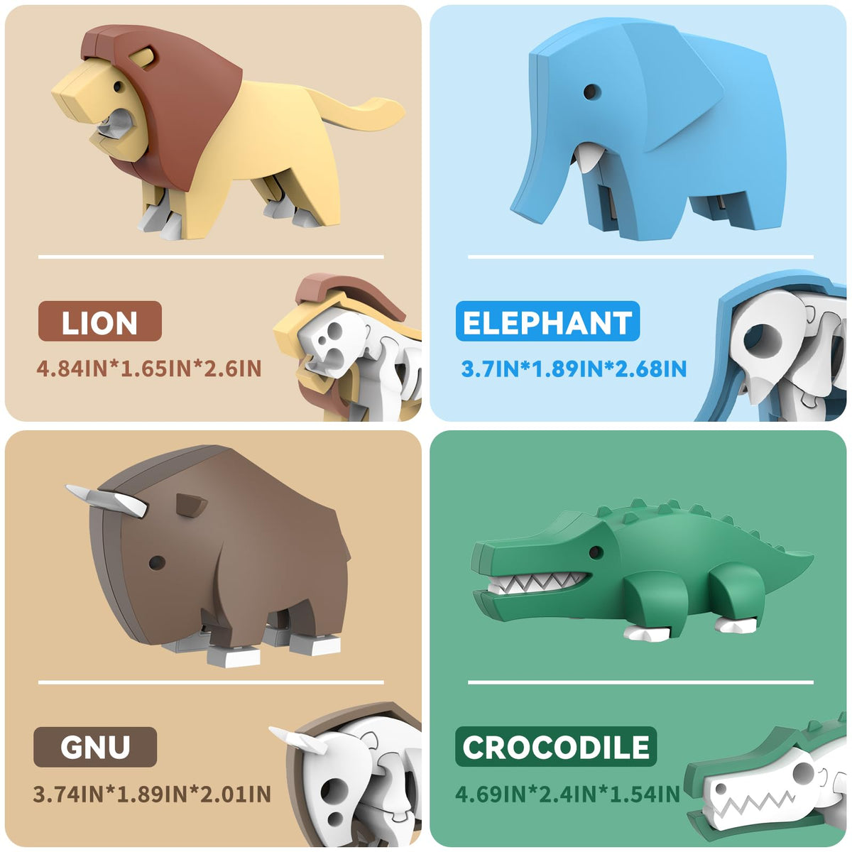 Toycost Magnetic Animal Building Toys – STEM 3D Puzzle Animals for Kids 3-7