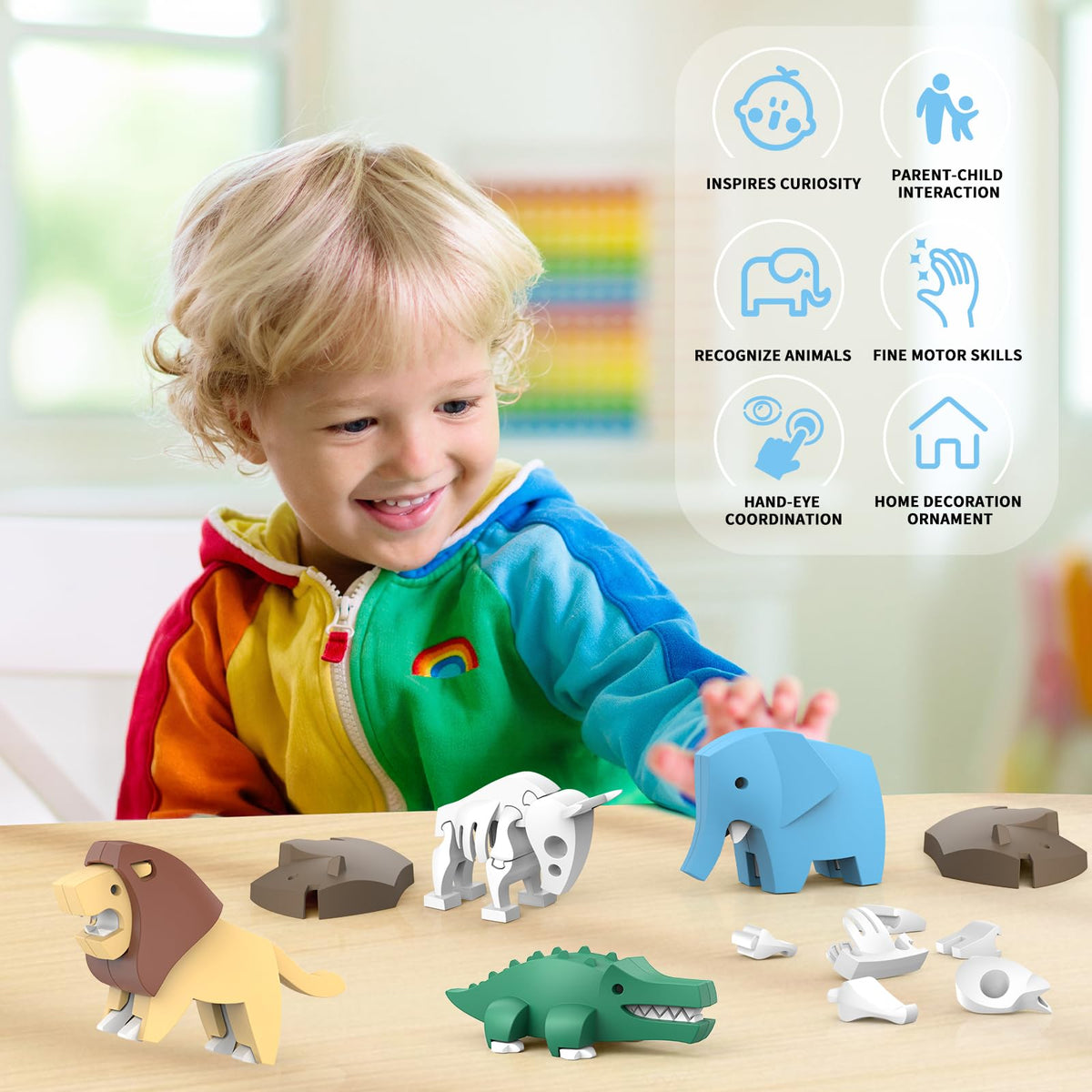 Toycost Magnetic Animal Building Toys – STEM 3D Puzzle Animals for Kids 3-7