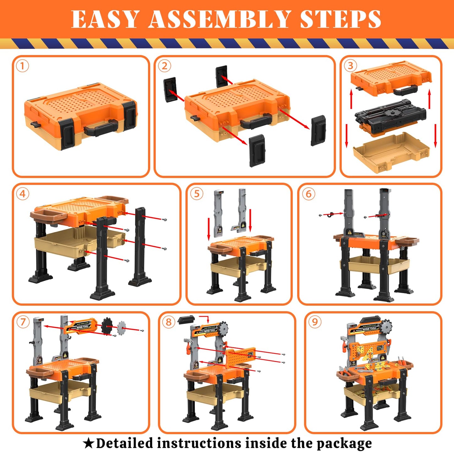 Toycost Kids Tool Bench Set with Electric Drill & Vest – Toddler Workbench for Ages 3–5