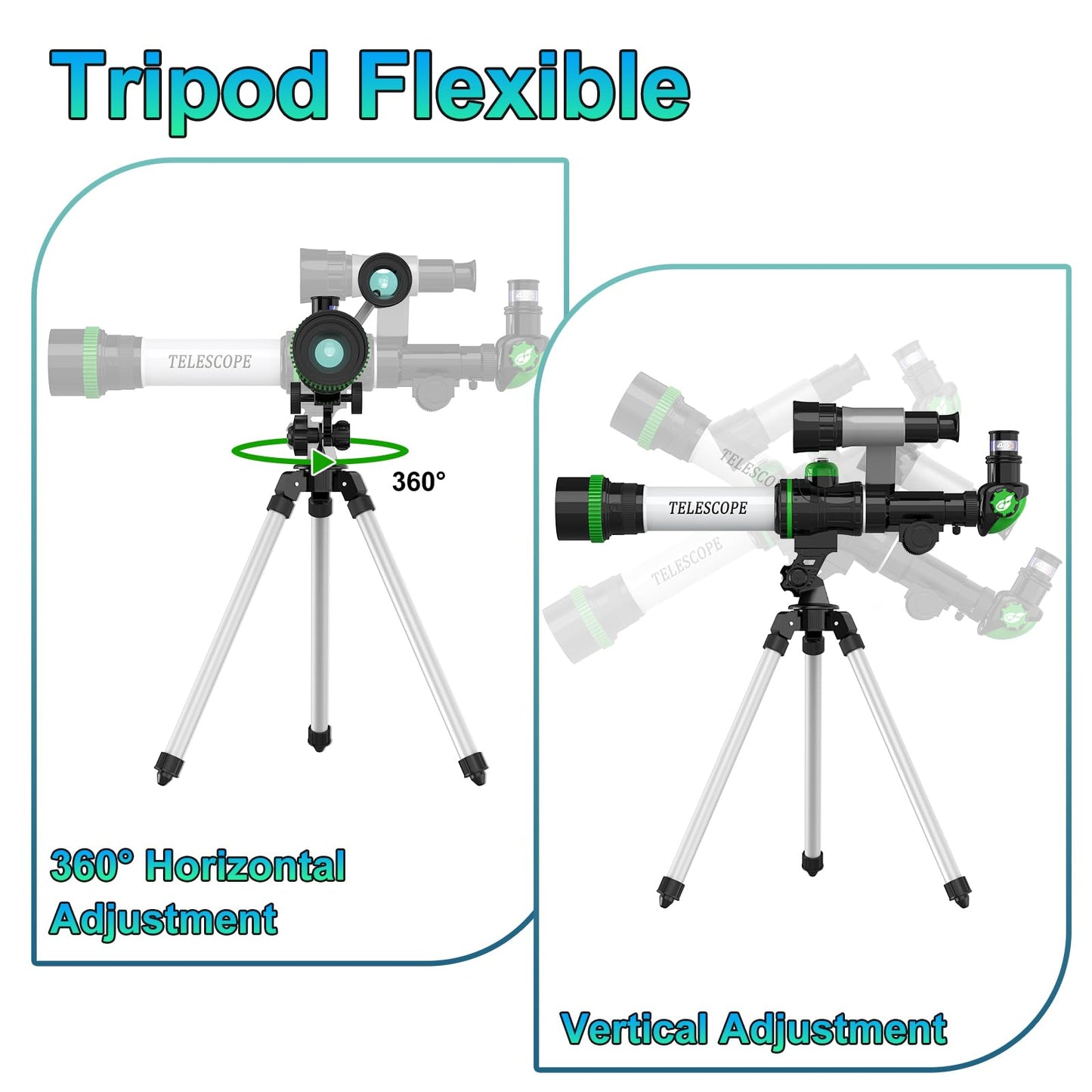 ToyerBee Kids Telescope — Portable 3-Eyepiece Space Toy with Compass