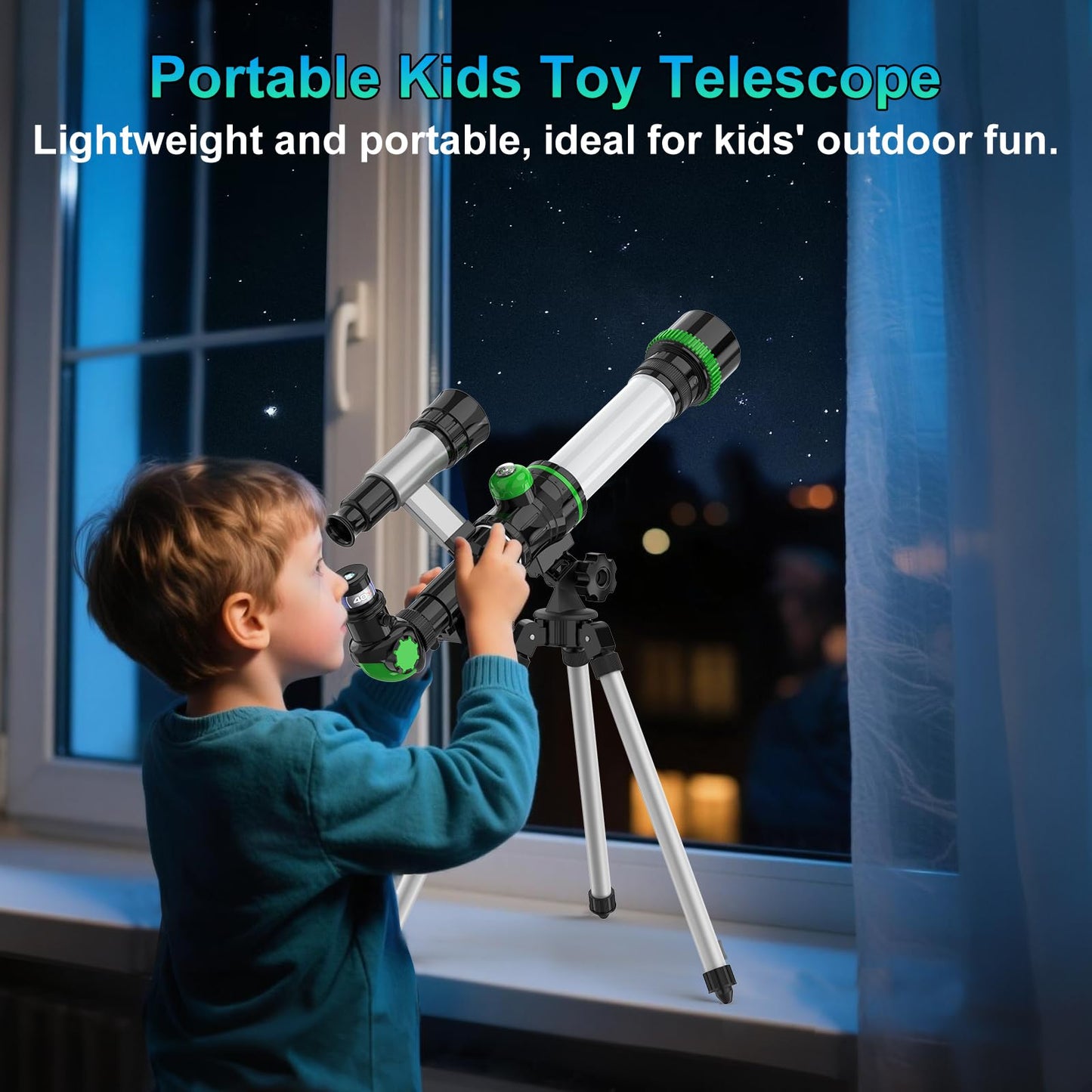 ToyerBee Kids Telescope — Portable 3-Eyepiece Space Toy with Compass