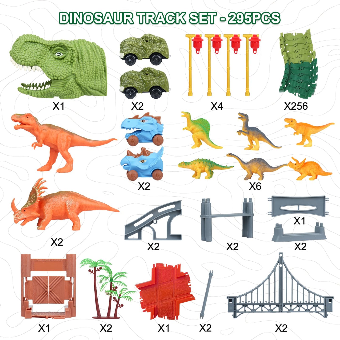 ToyFuntasy Dinosaur Track Toys – Flexible Track Set with Lights & Sounds for 3–7 Year Olds