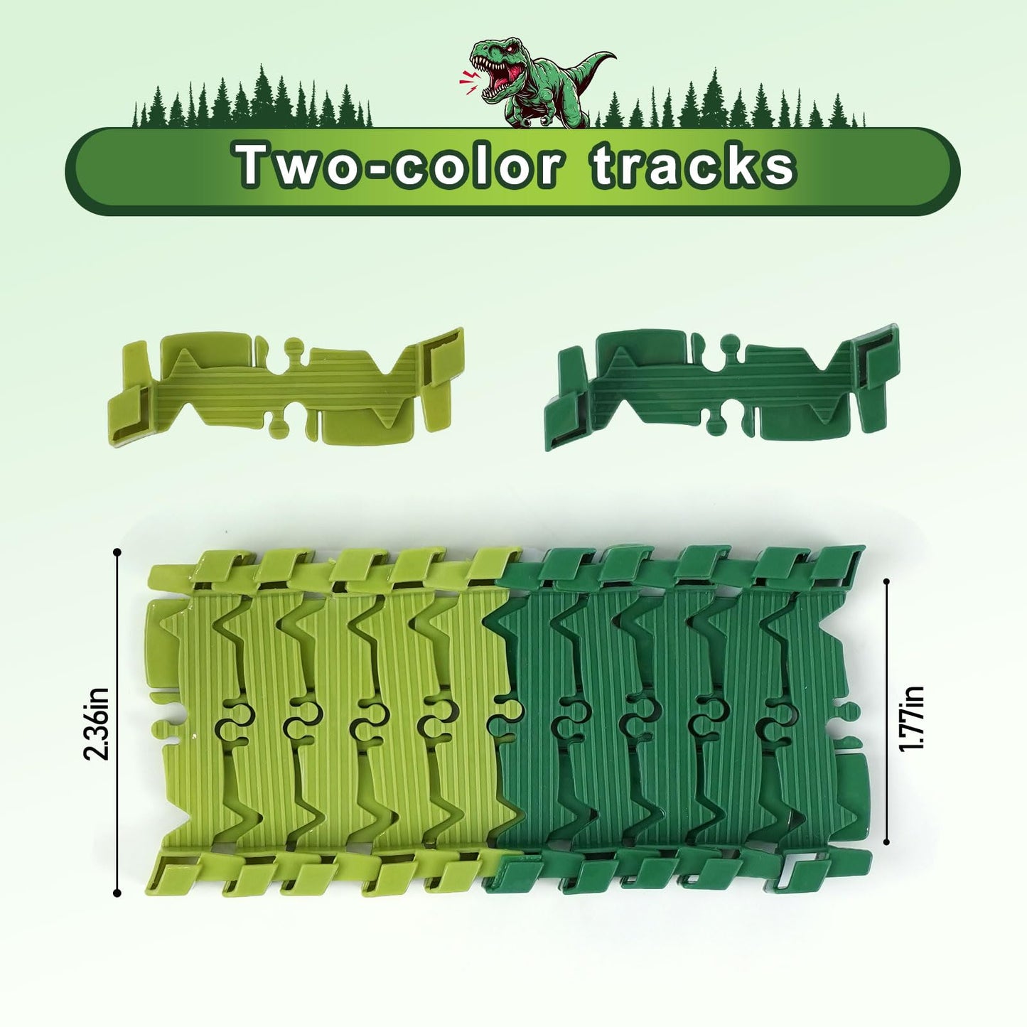 ToyFuntasy 96 Pcs Dinosaur Track Expansion Kit — Flexible, Easy-Build Dino Track for Kids Aged 3–7