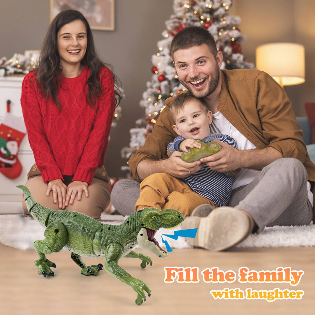 ToyFuntasy RC Dinosaur Toy for Kids 4-12 – Walking, Roaring, Spray & Lights