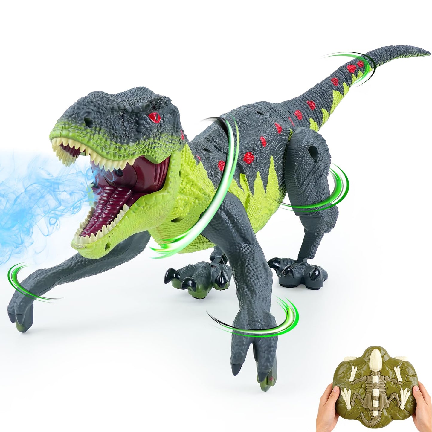 ToyFuntasy Remote Control Walking Dinosaur Toy – Lights, Roar & Mist for Kids 3–12
