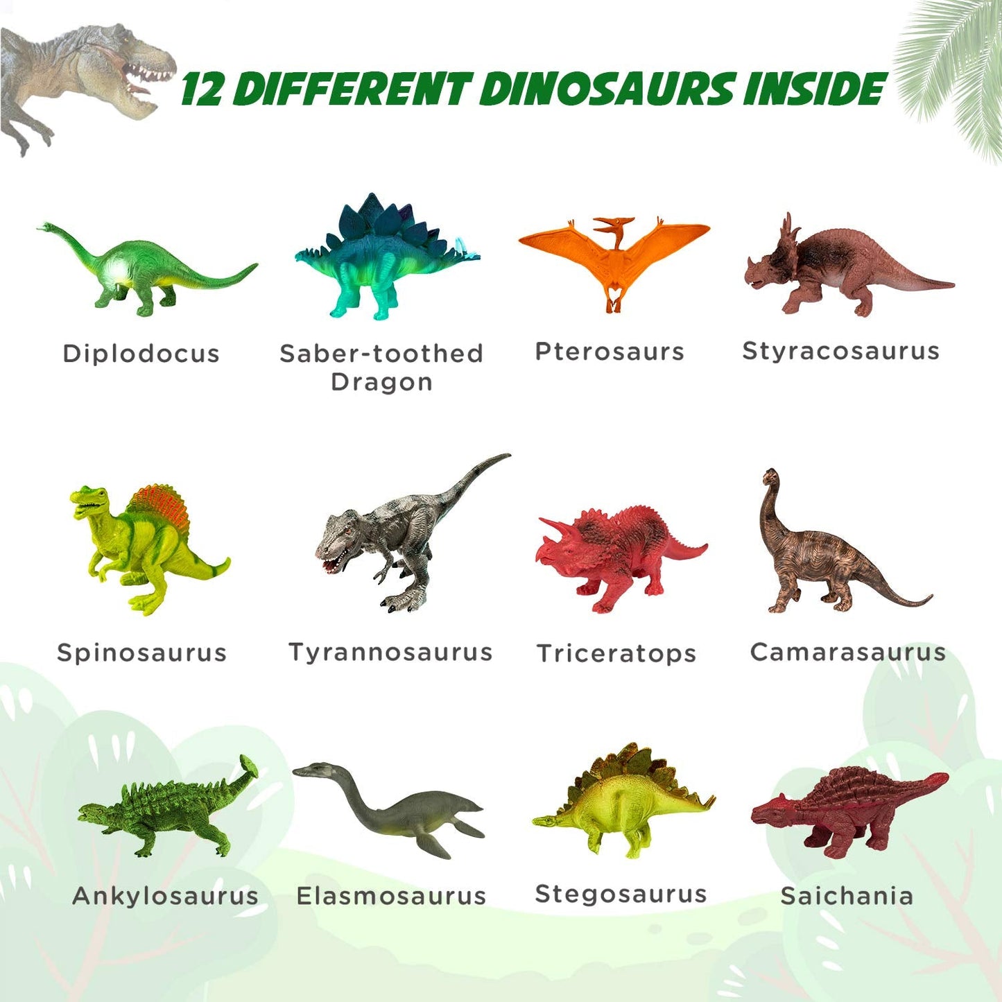 Toyk Dig Up Dinosaur Fossil Eggs — 12 Eggs, 12 Dinosaurs, Hands-on STEM Toy