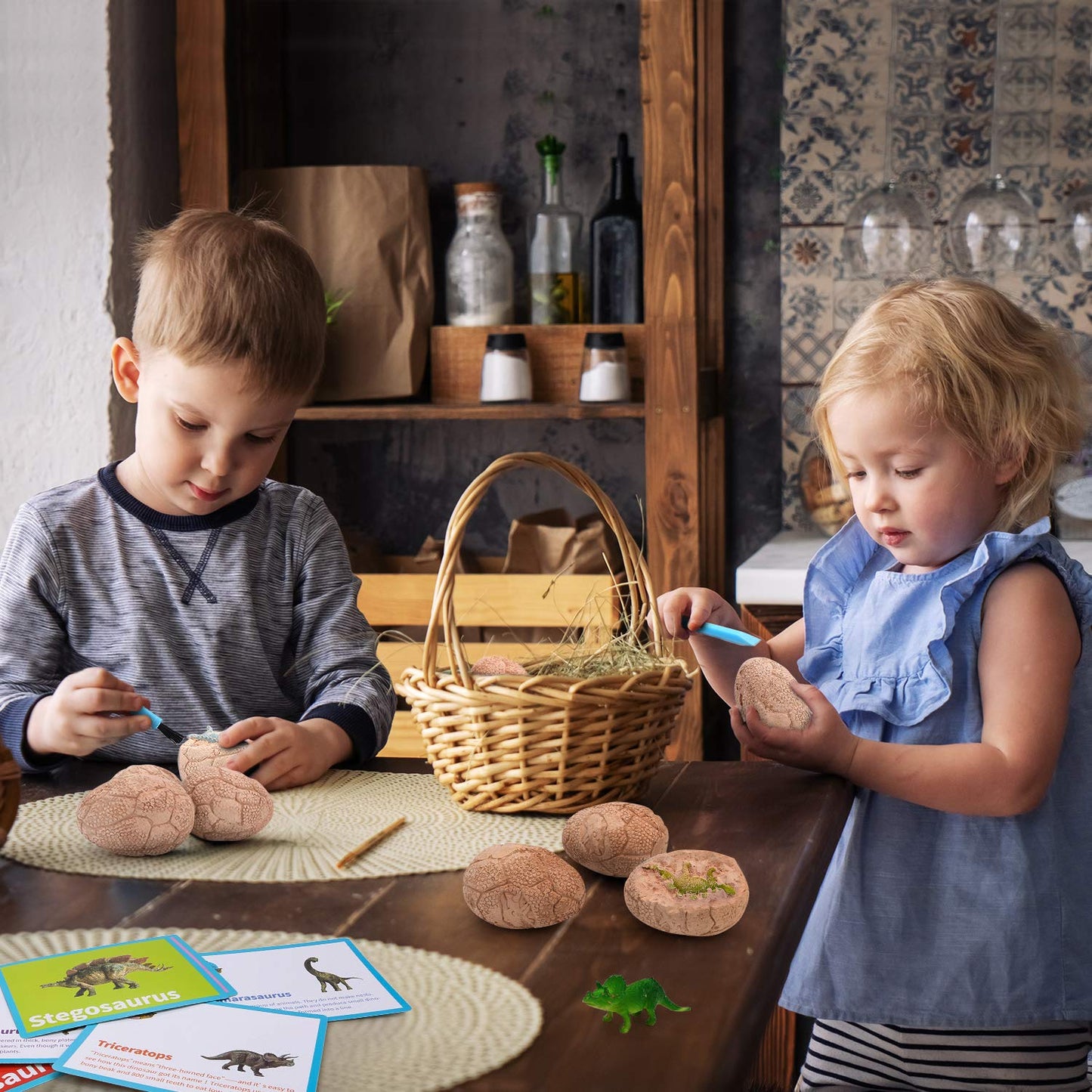 Toyk Dig Up Dinosaur Fossil Eggs — 12 Eggs, 12 Dinosaurs, Hands-on STEM Toy