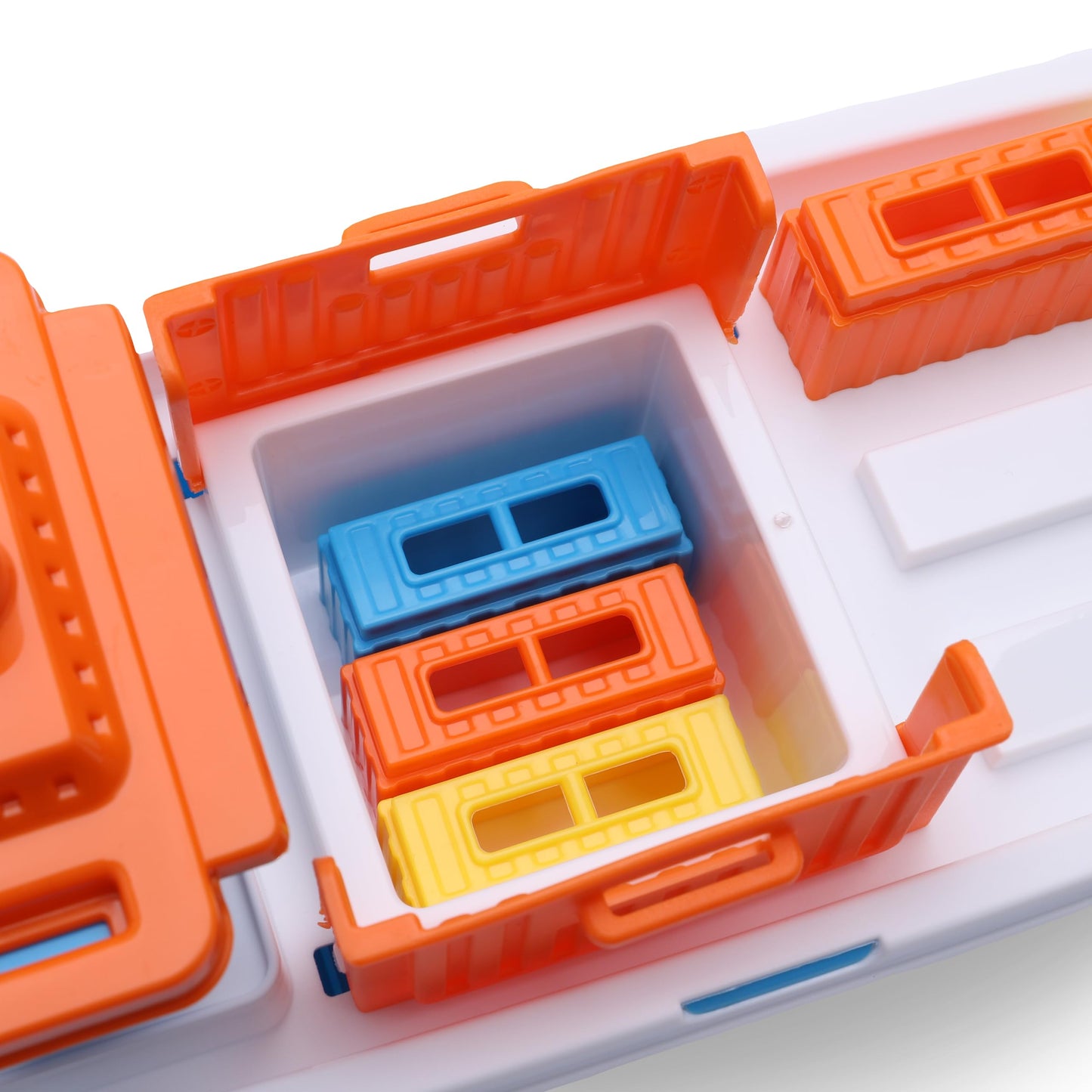 Toyland 41cm Colourful Cargo Ship with Moveable Doors & Crane – 6 Containers | Bath & Pool Toy 3+