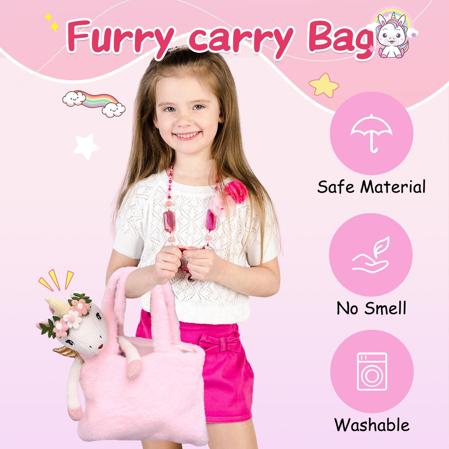 Toylink Unicorn Doll - Plush Ballerina Set with Carrier Bag and Dress Accessories