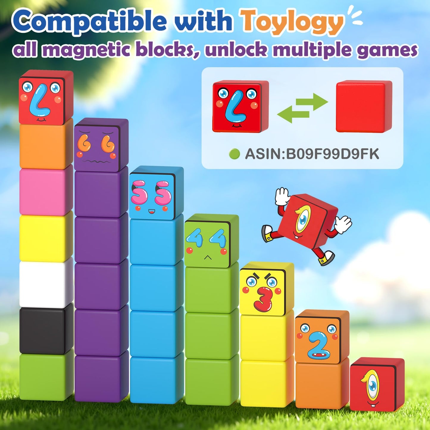 Toylogy Magnetic Blocks World Building Edition — STEM Montessori Toys for 3-8 Year Olds