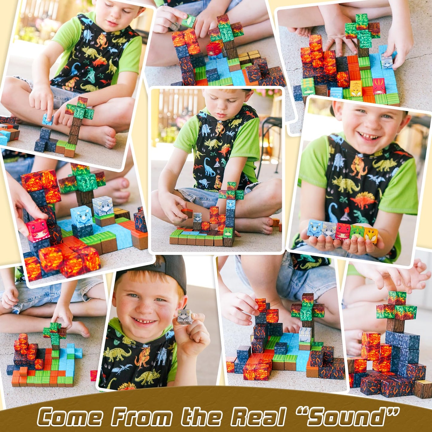 Toylogy Dinosaur Toys: Magnetic Blocks – Mine Magnet World Volcano Edition for 3+