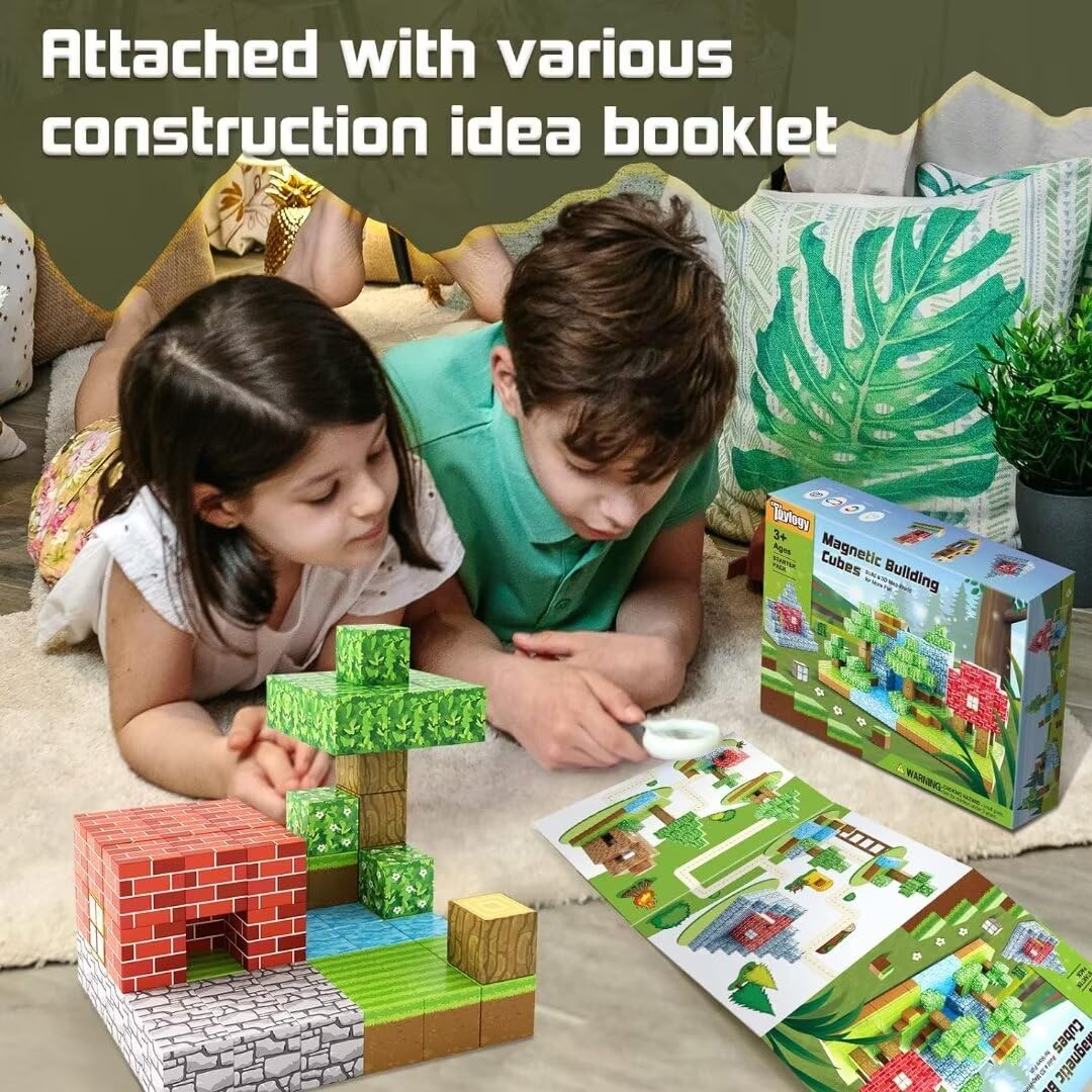 Toylogy Large Magnetic Blocks (1 inch) – STEM & Sensory Building Toys for Kids 3–8