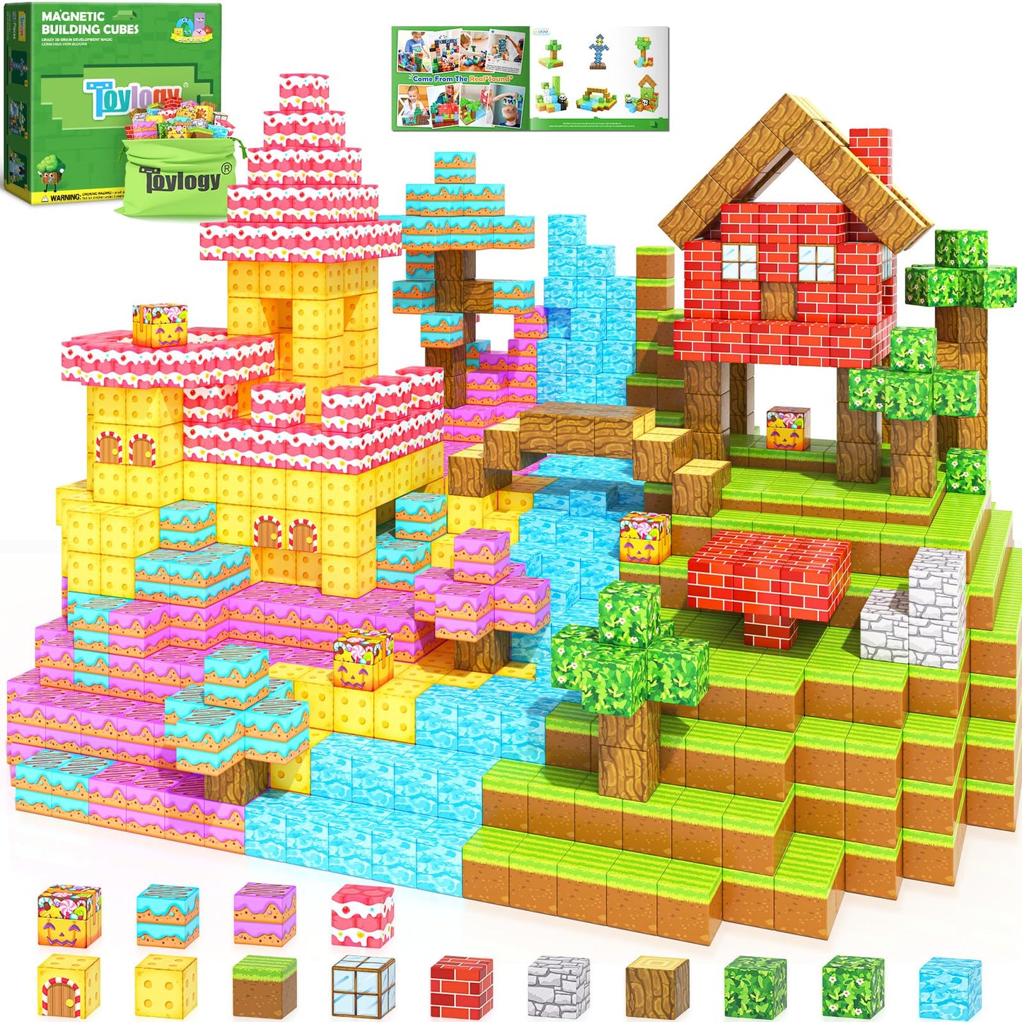 Toylogy 200PCS Magnetic Blocks – Creative STEM Building Toys for Kids 3+