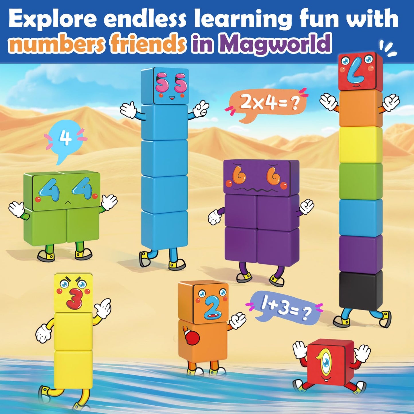 Toylogy Magnetic Blocks World Building Edition — STEM Montessori Toys for 3-8 Year Olds