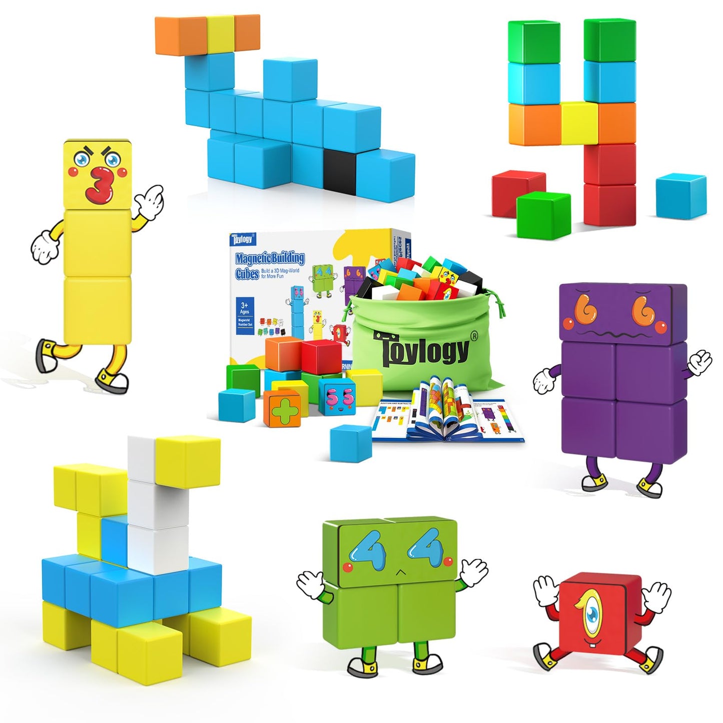 Toylogy Magnetic Blocks World Building Edition — STEM Montessori Toys for 3-8 Year Olds