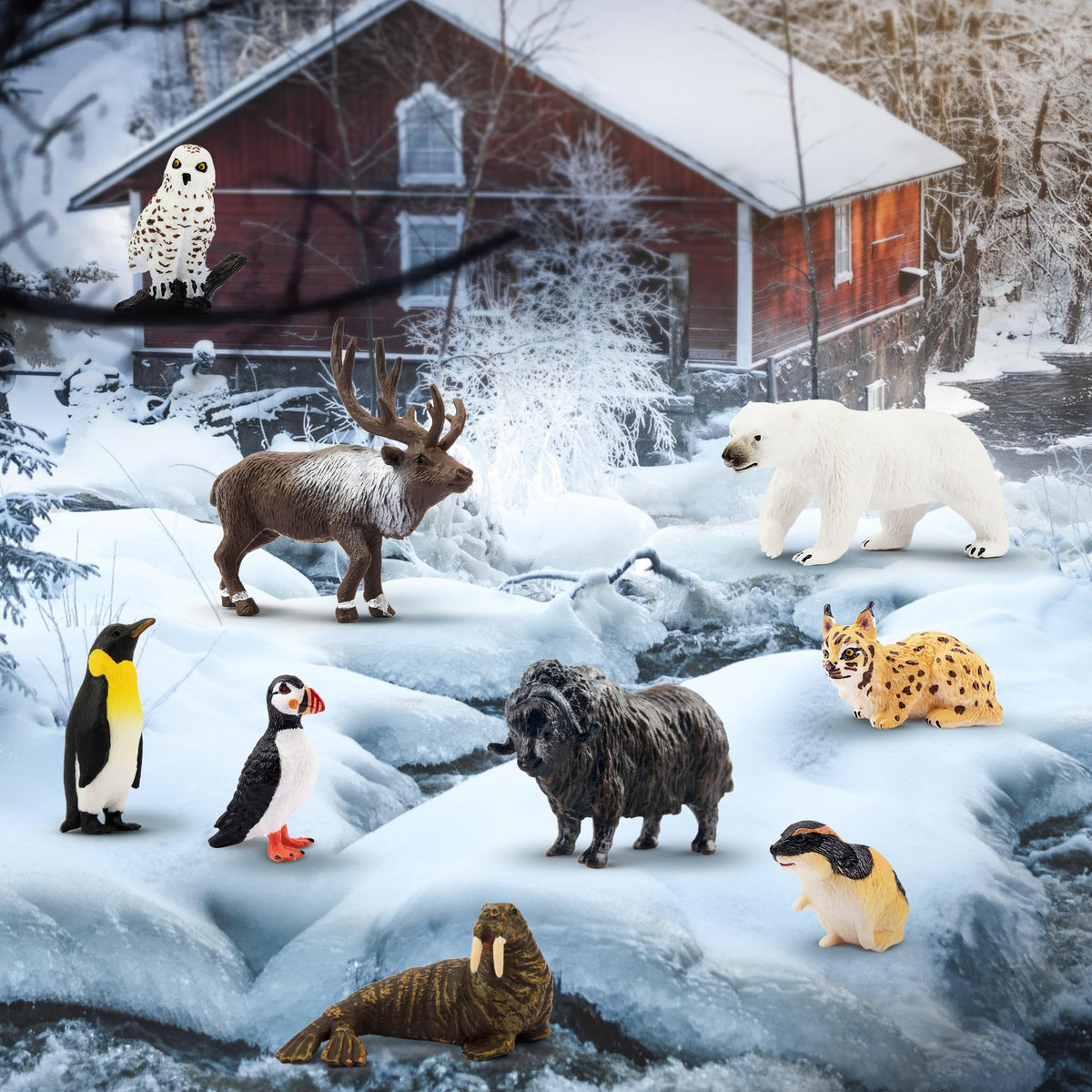 Toymany 14PCS Mini Arctic Animals Figurines Set – Polar Bears & Friends