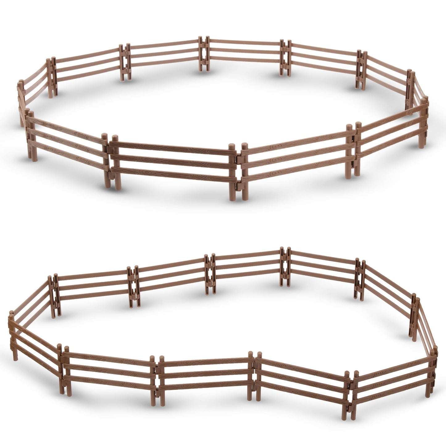 Toymany 24Pcs Plastic Corral Fencing Playset – Realistic Farm Fence for Kids