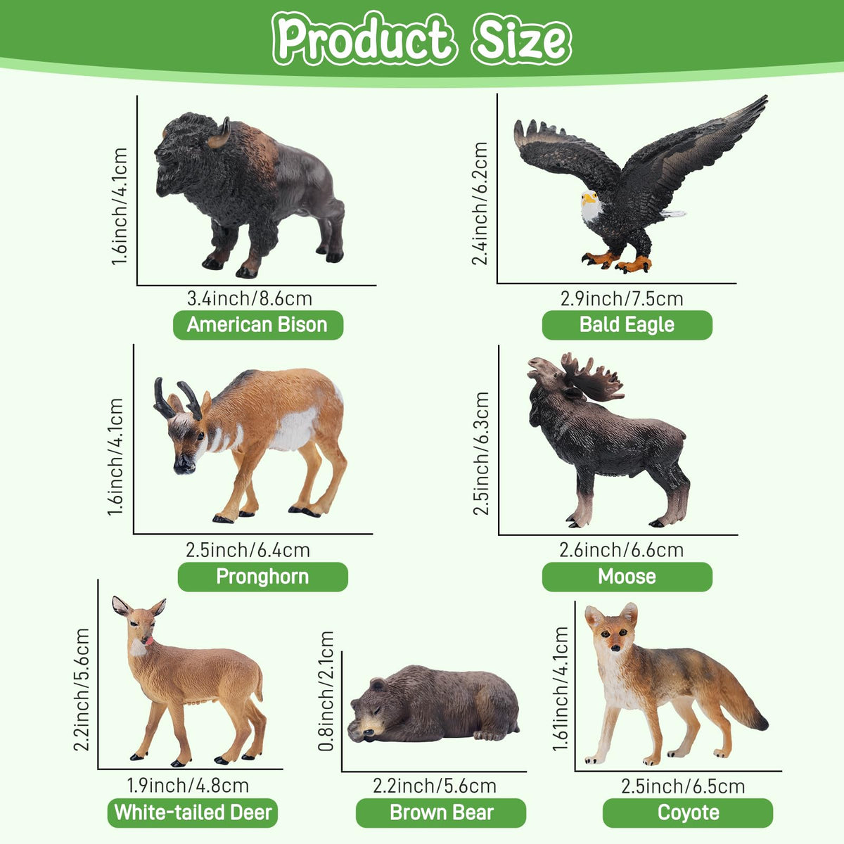 Toymany 14PCS Mini North American Forest Animals Figurines – Realistic Wildlife Toys for Kids