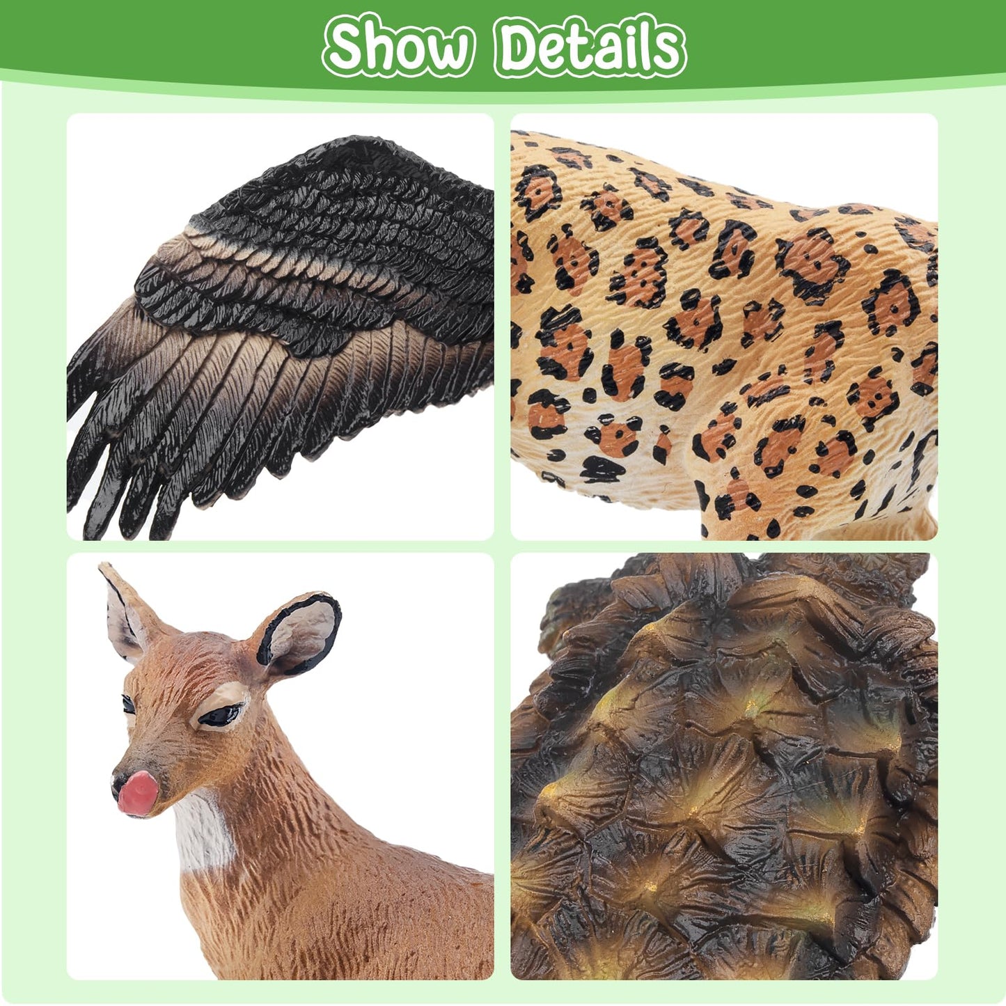 Toymany 14PCS Mini North American Forest Animals Figurines – Realistic Wildlife Toys for Kids