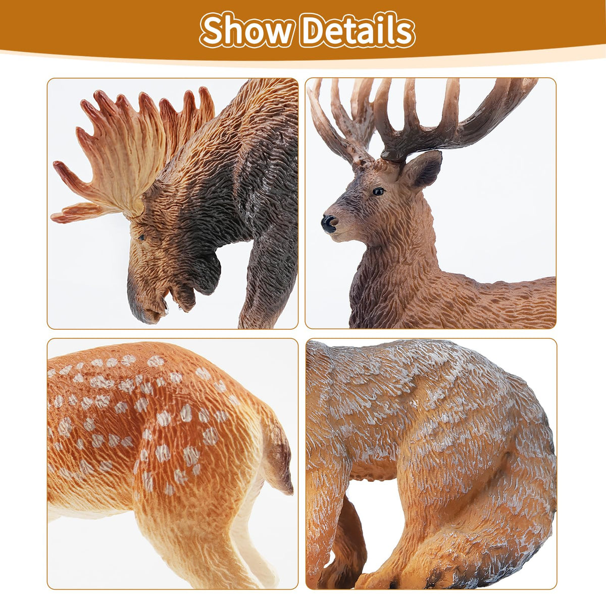 Toymany 6-Piece Forest Animals Figures – North American Wildlife Toys