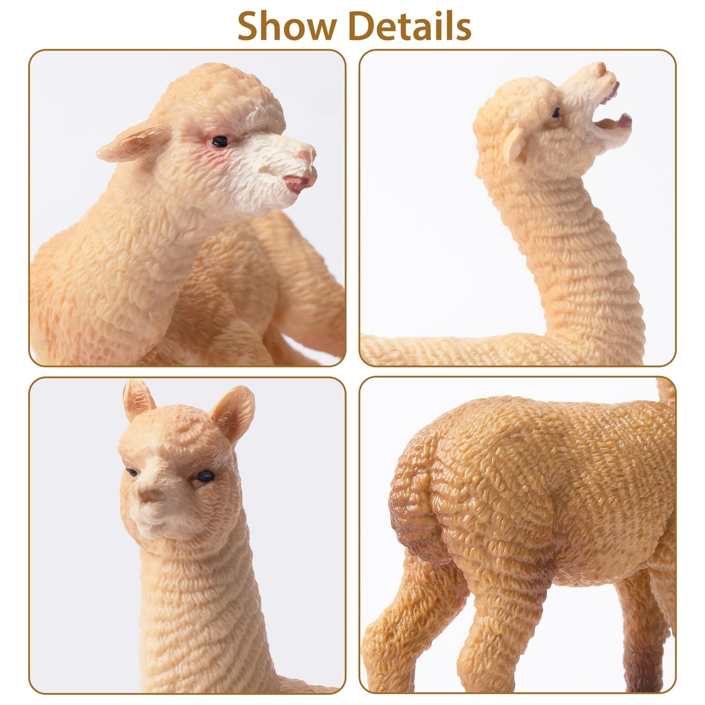 Toymany 8pcs Realistic Alpaca Figurines – Llama Figures for Kids