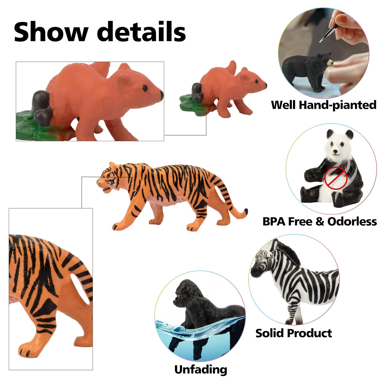 Toymany 14Pcs Tiny Jungle Animal Figures – Realistic Mini Safari Set (1-2 inch)