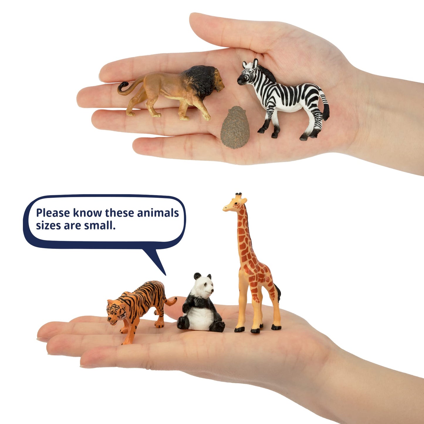 Toymany 14Pcs Tiny Jungle Animal Figures – Realistic Mini Safari Set (1-2 inch)