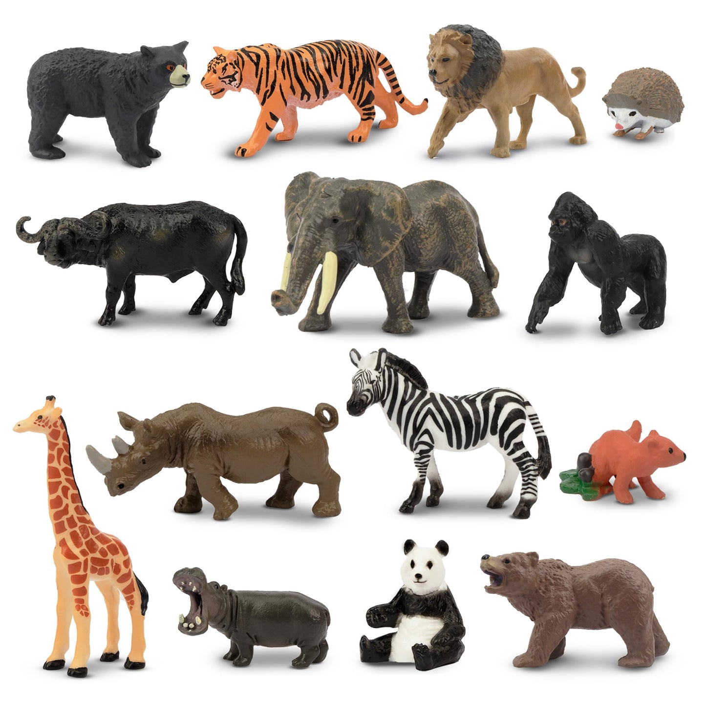 Toymany 14Pcs Tiny Jungle Animal Figures – Realistic Mini Safari Set (1-2 inch)
