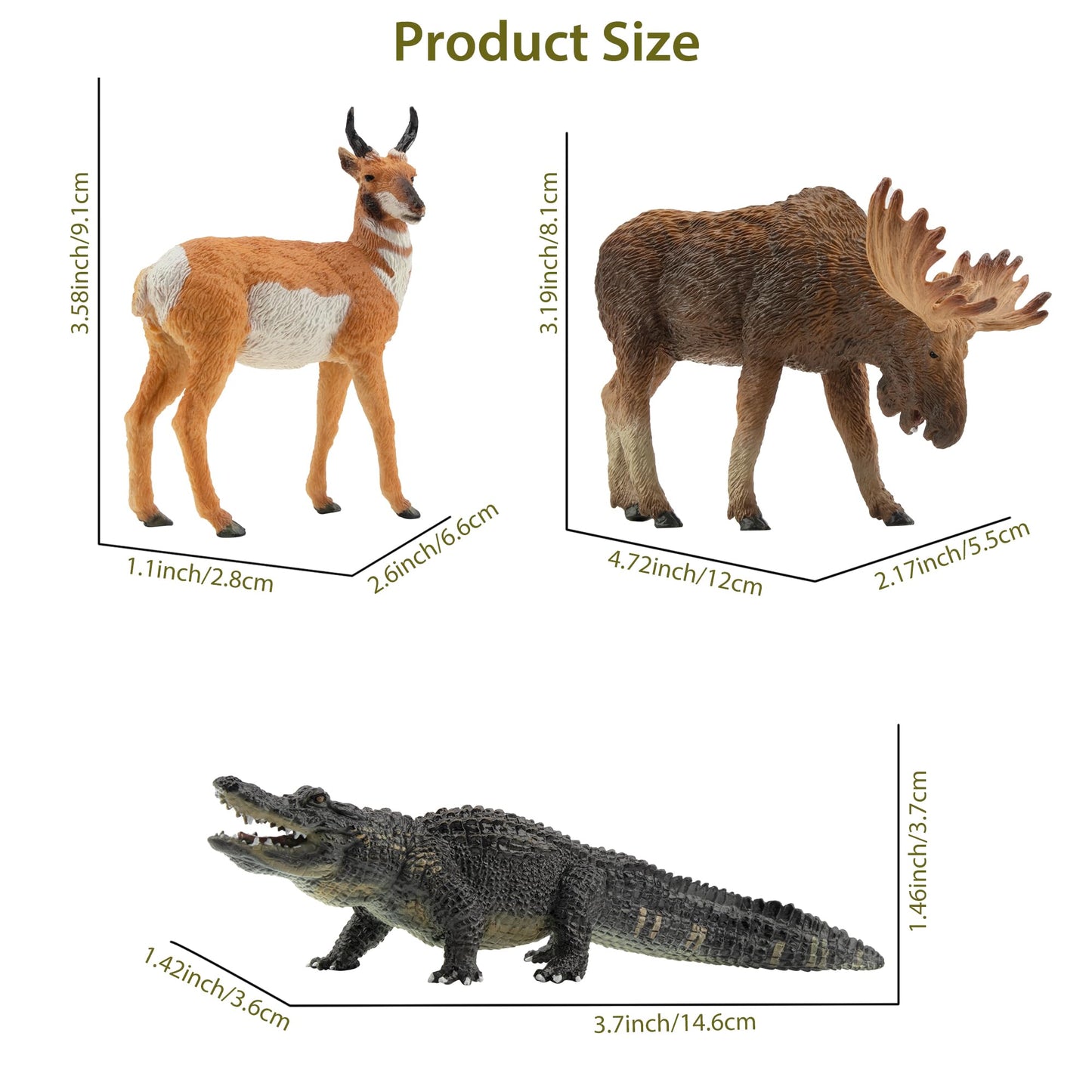 Toymany 12-Piece North American Forest Animal Figurines – Realistic Playset for Kids 3-5