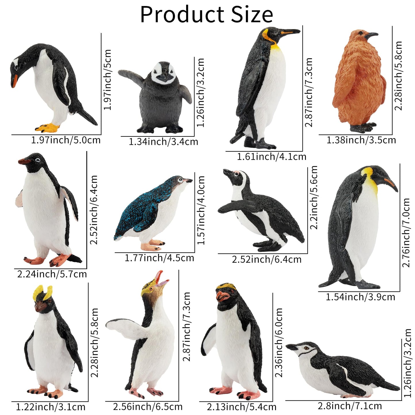 Toymany 12-Pack Realistic Penguin Figurines – Educational Playset & Cake Toppers
