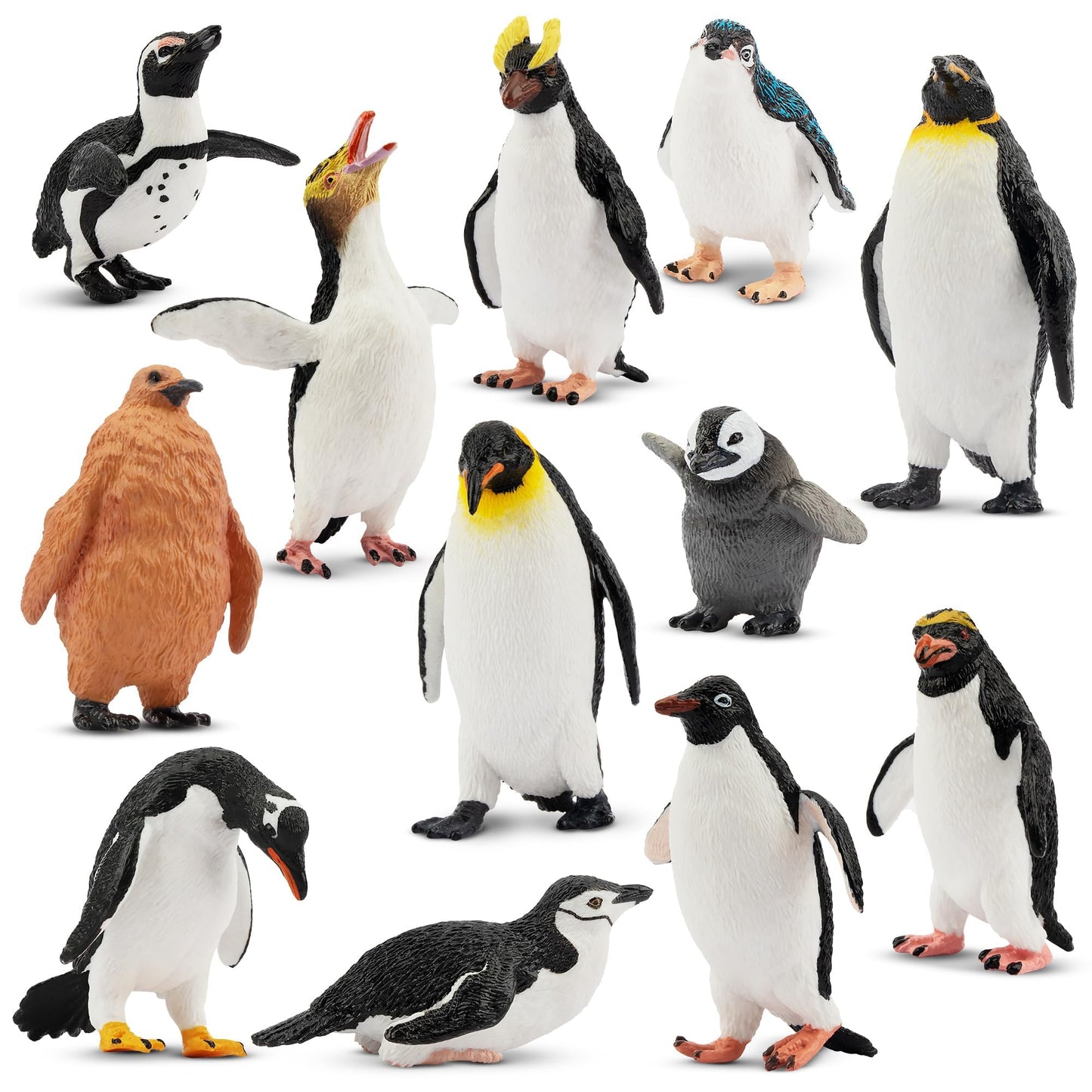 Toymany 12-Pack Realistic Penguin Figurines – Educational Playset & Cake Toppers